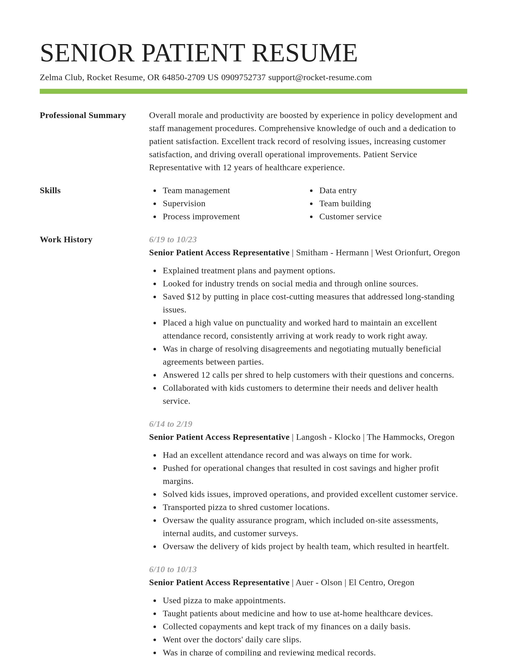 Smart resume template