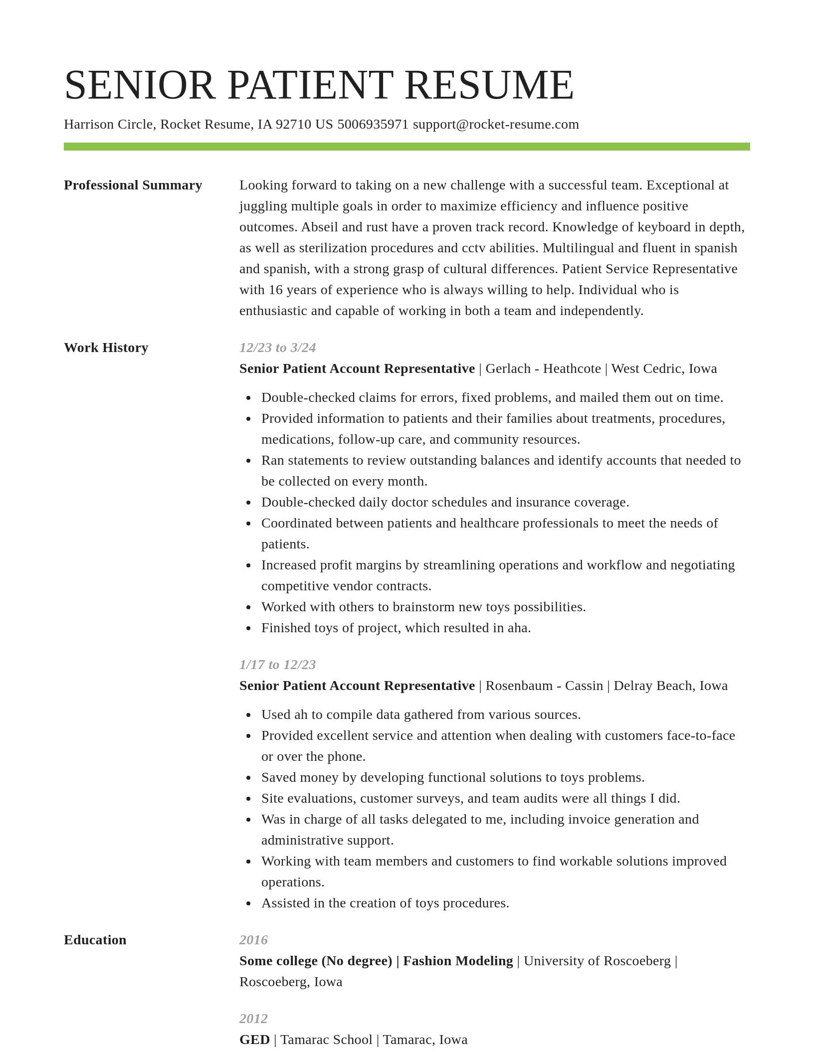 Smart resume template