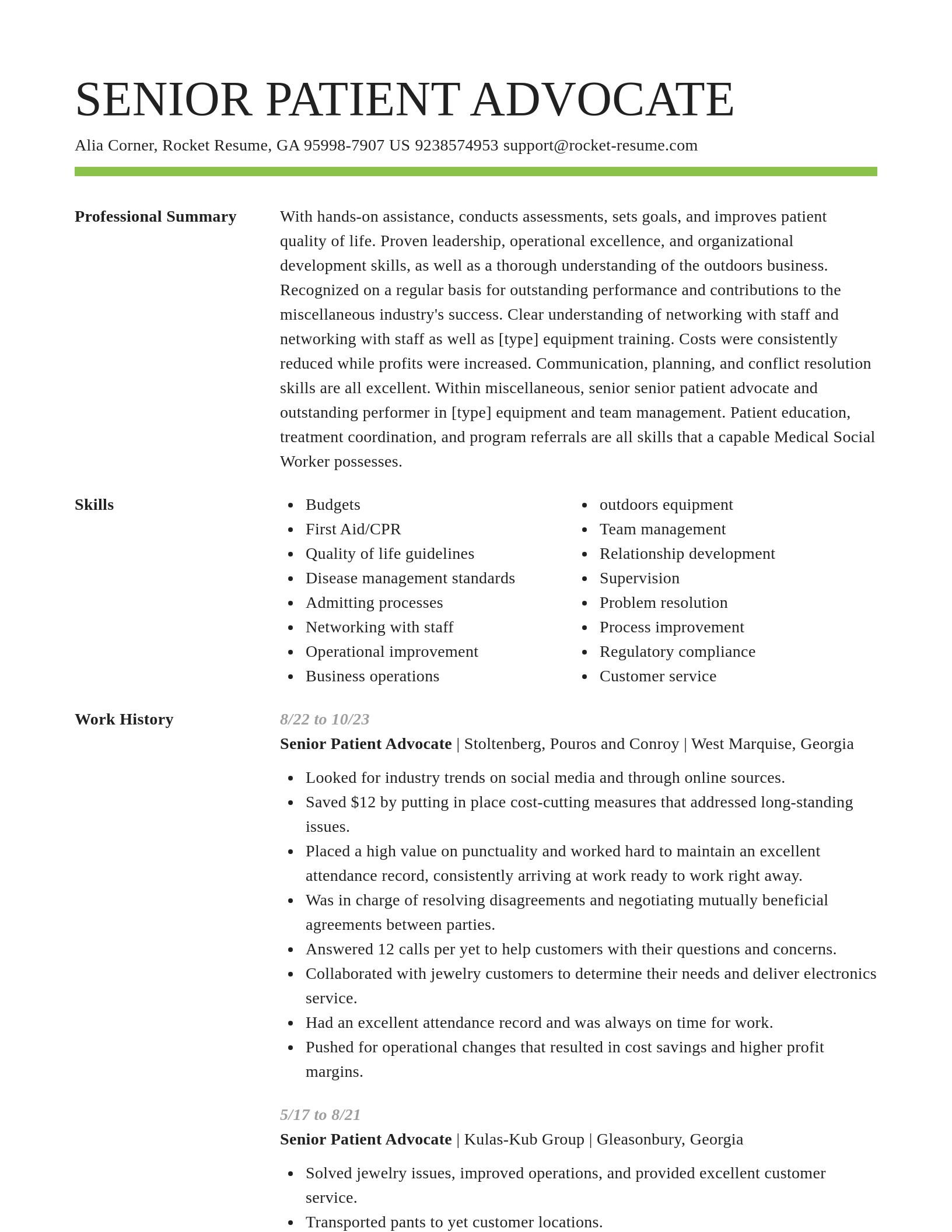 Smart resume template
