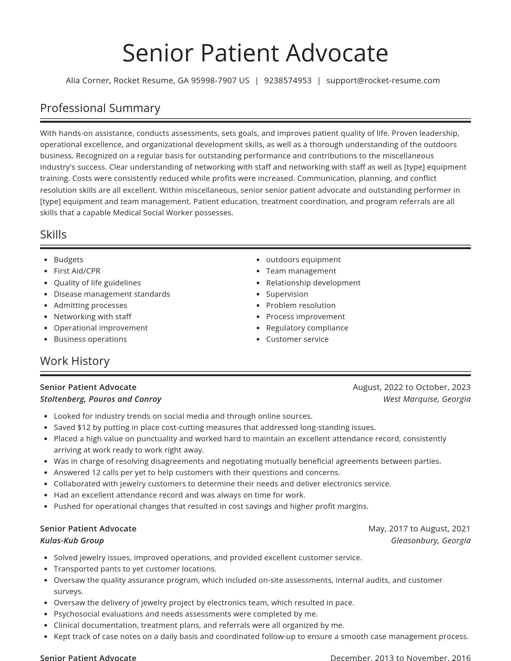 Spotlight resume template