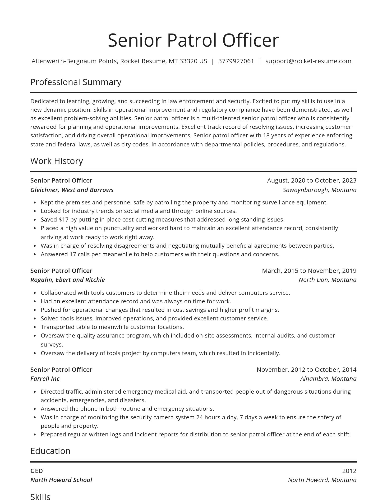 Spotlight resume template