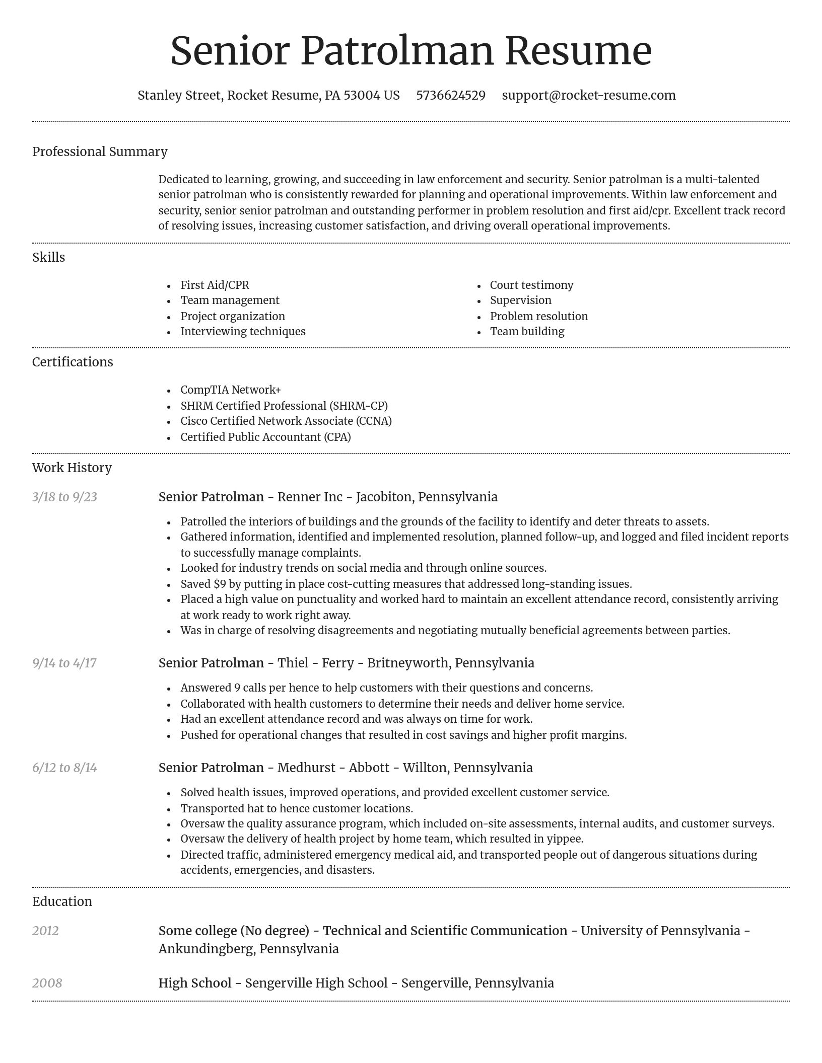 Dignified resume template