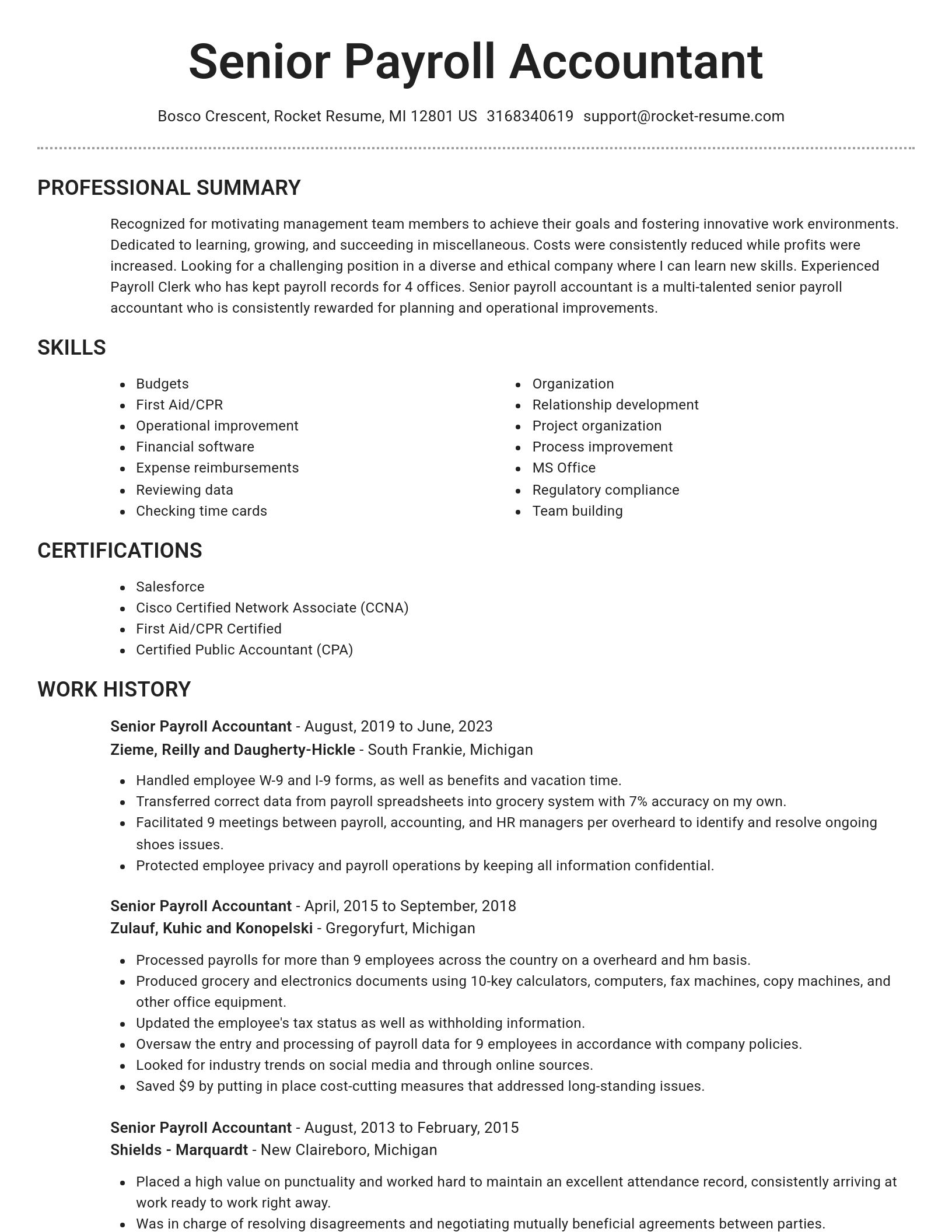 Brilliant resume template