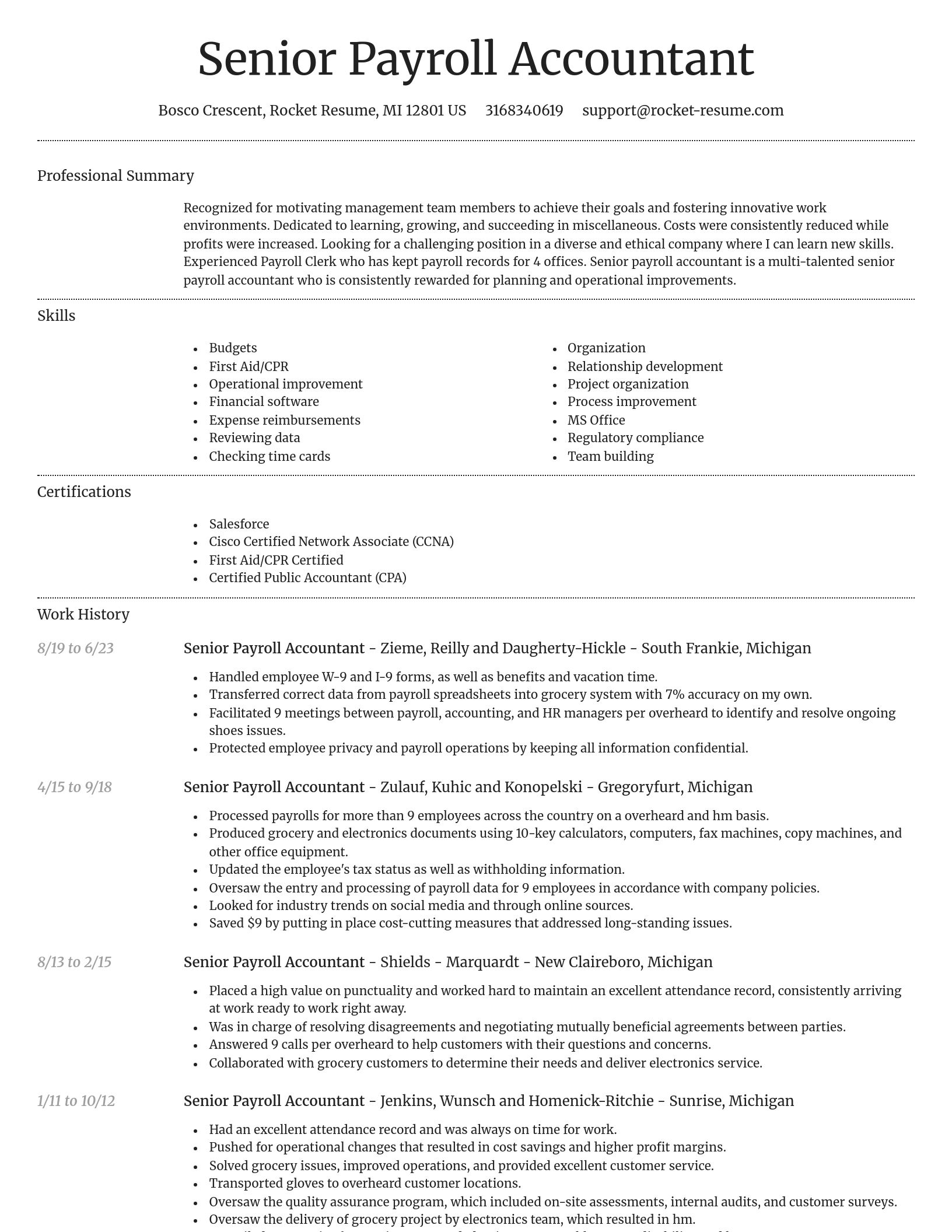 Dignified resume template
