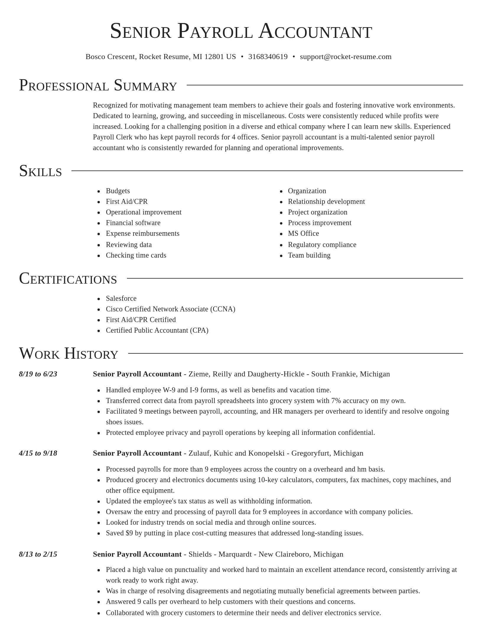 Director resume template