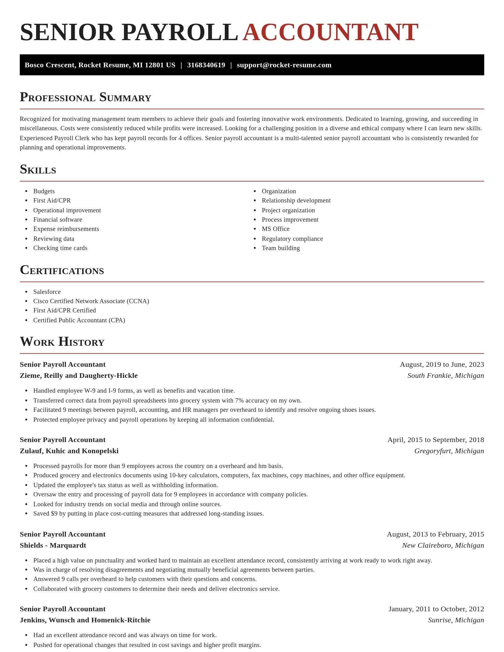 Exquisite resume template