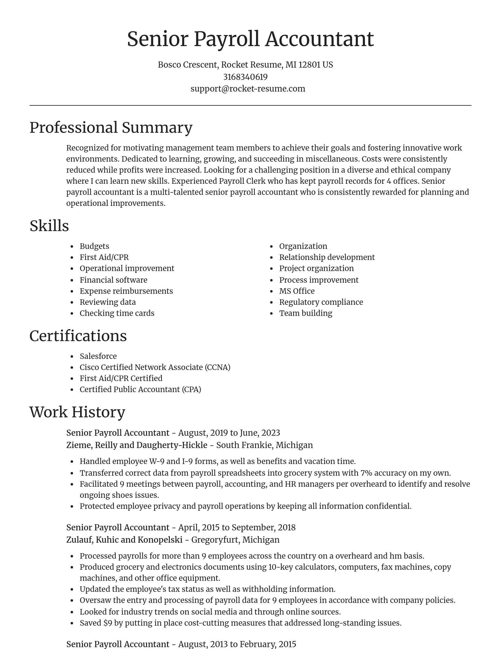 Focal Point resume template