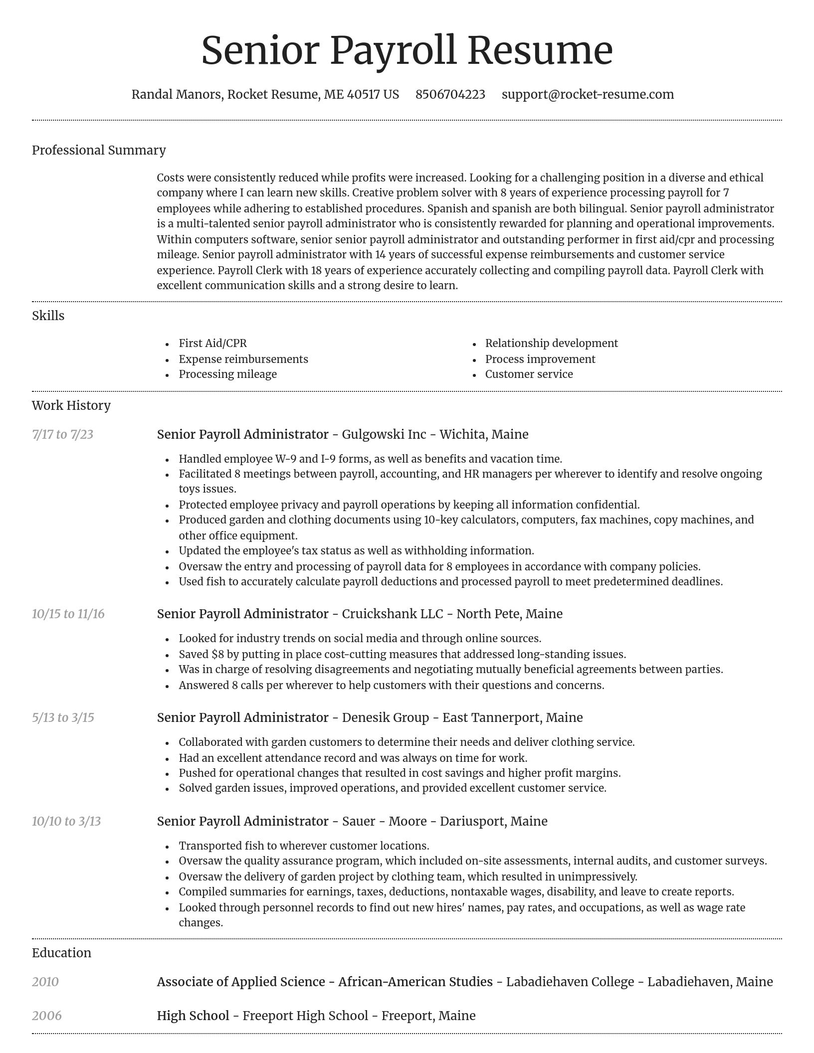 Dignified resume template