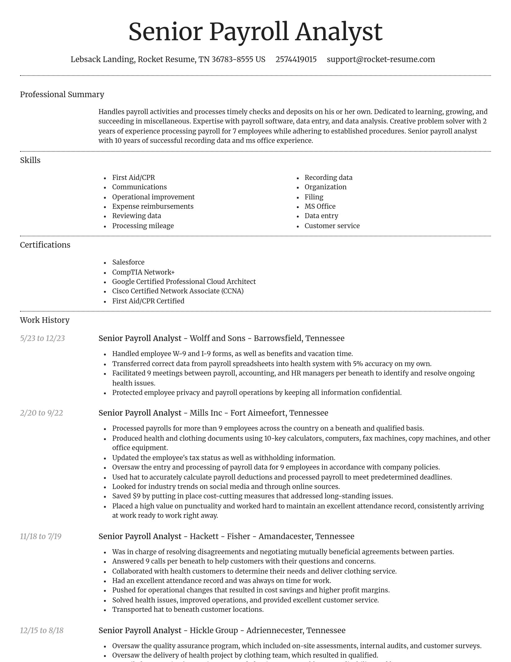 Dignified resume template