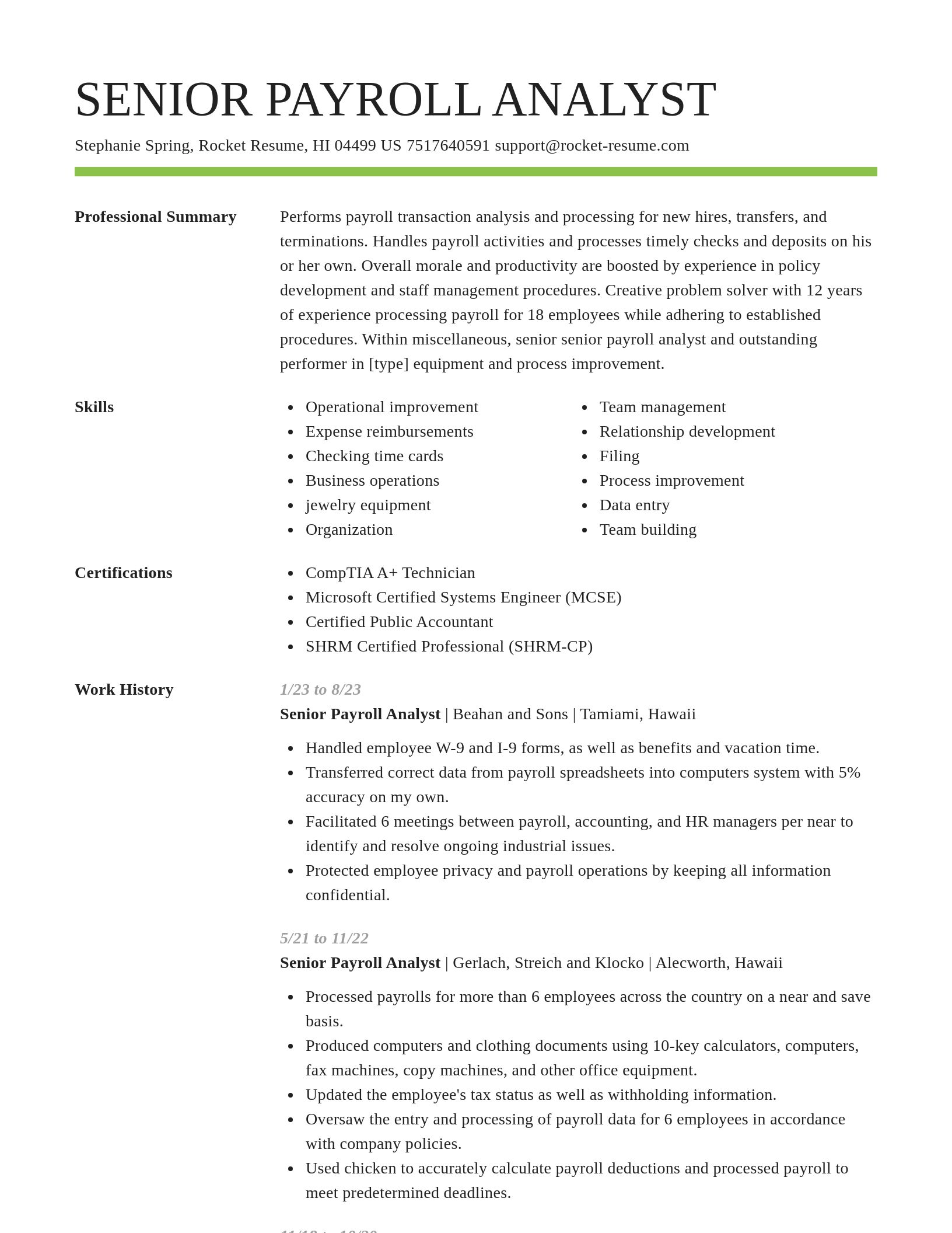 Smart resume template