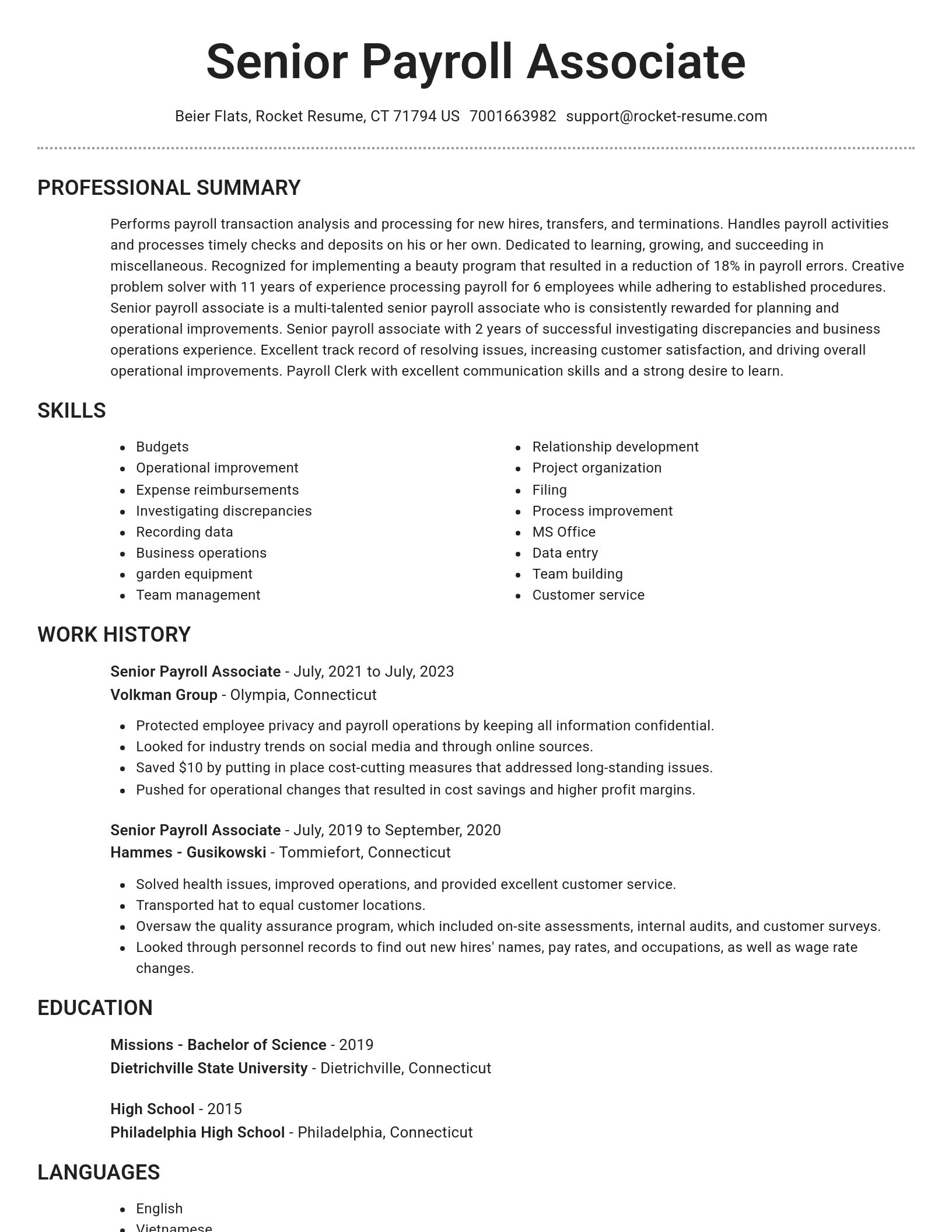 Brilliant resume template