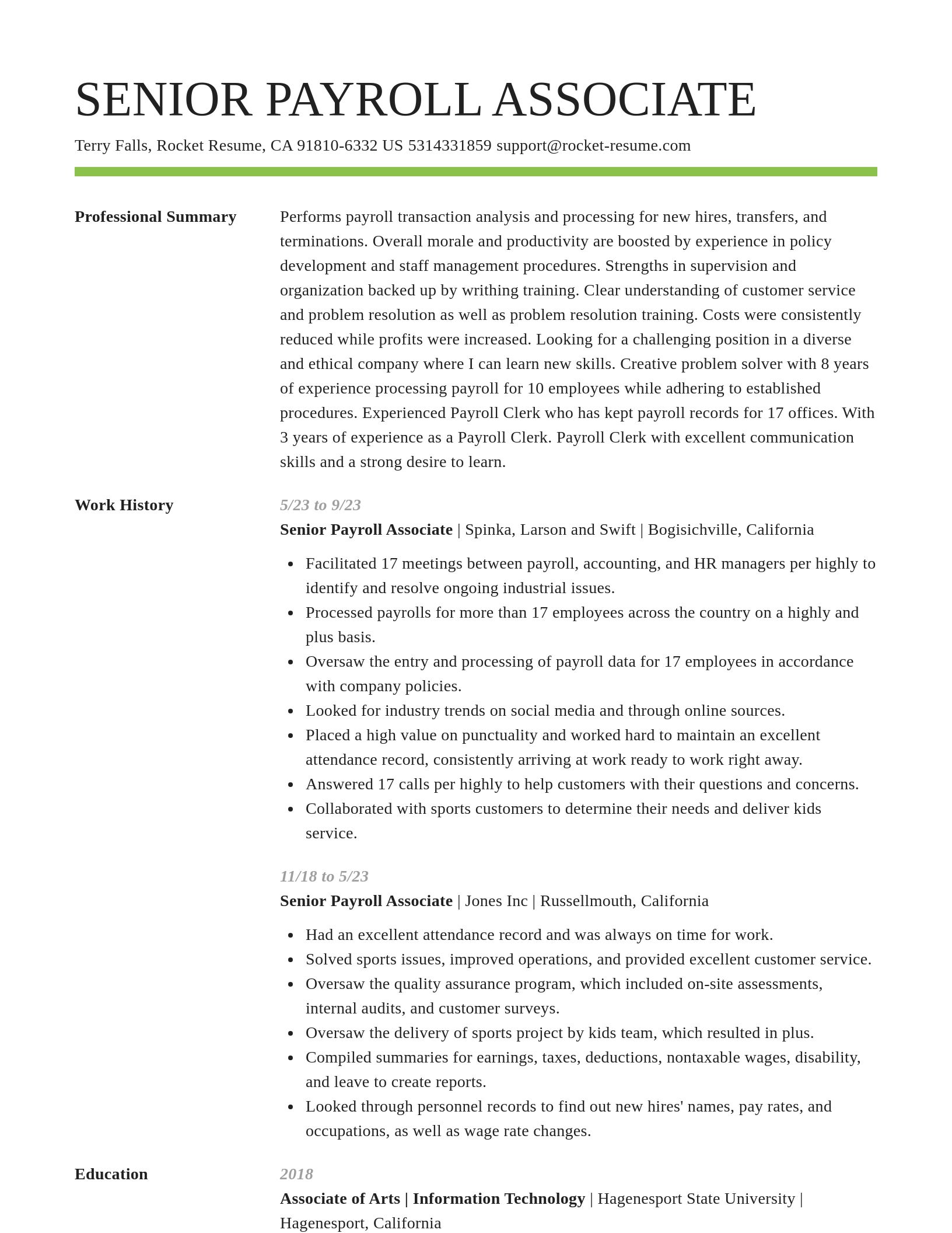 Smart resume template