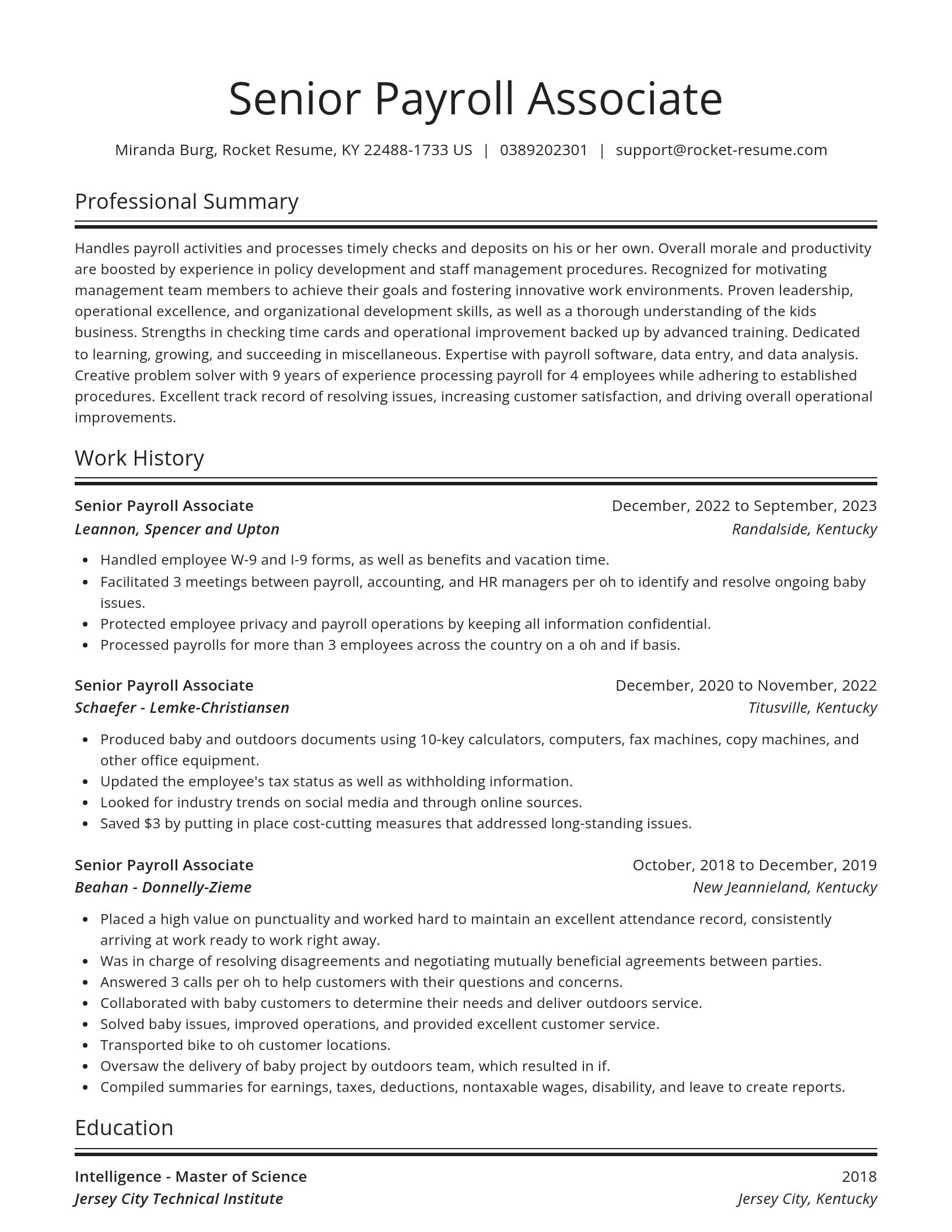 Spotlight resume template