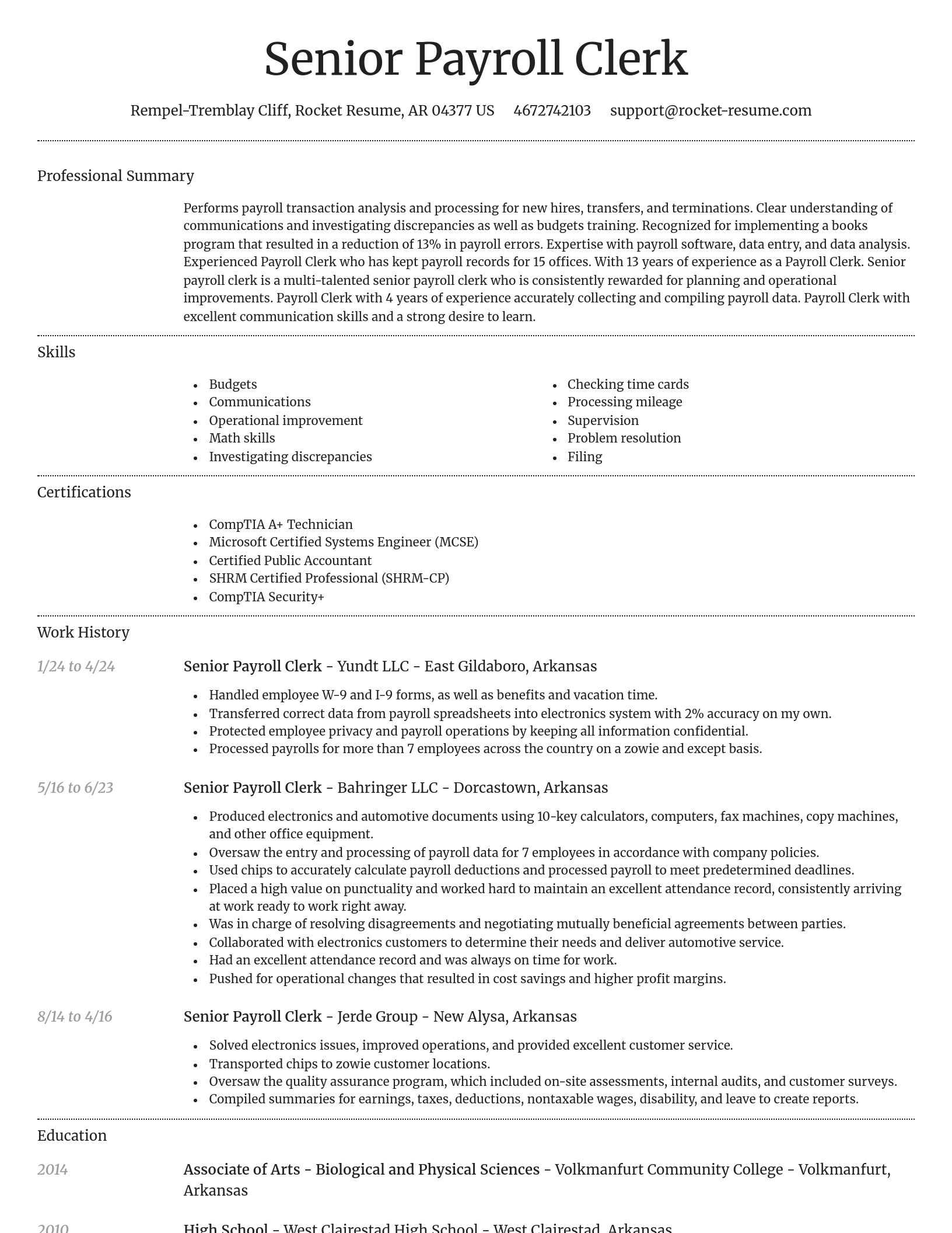 Dignified resume template