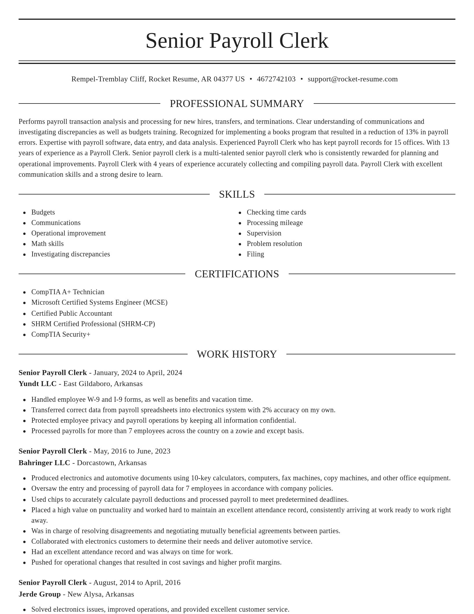 Elegant resume template