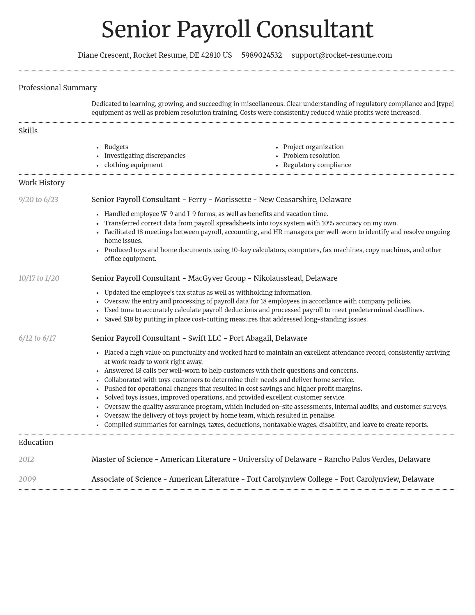 Dignified resume template