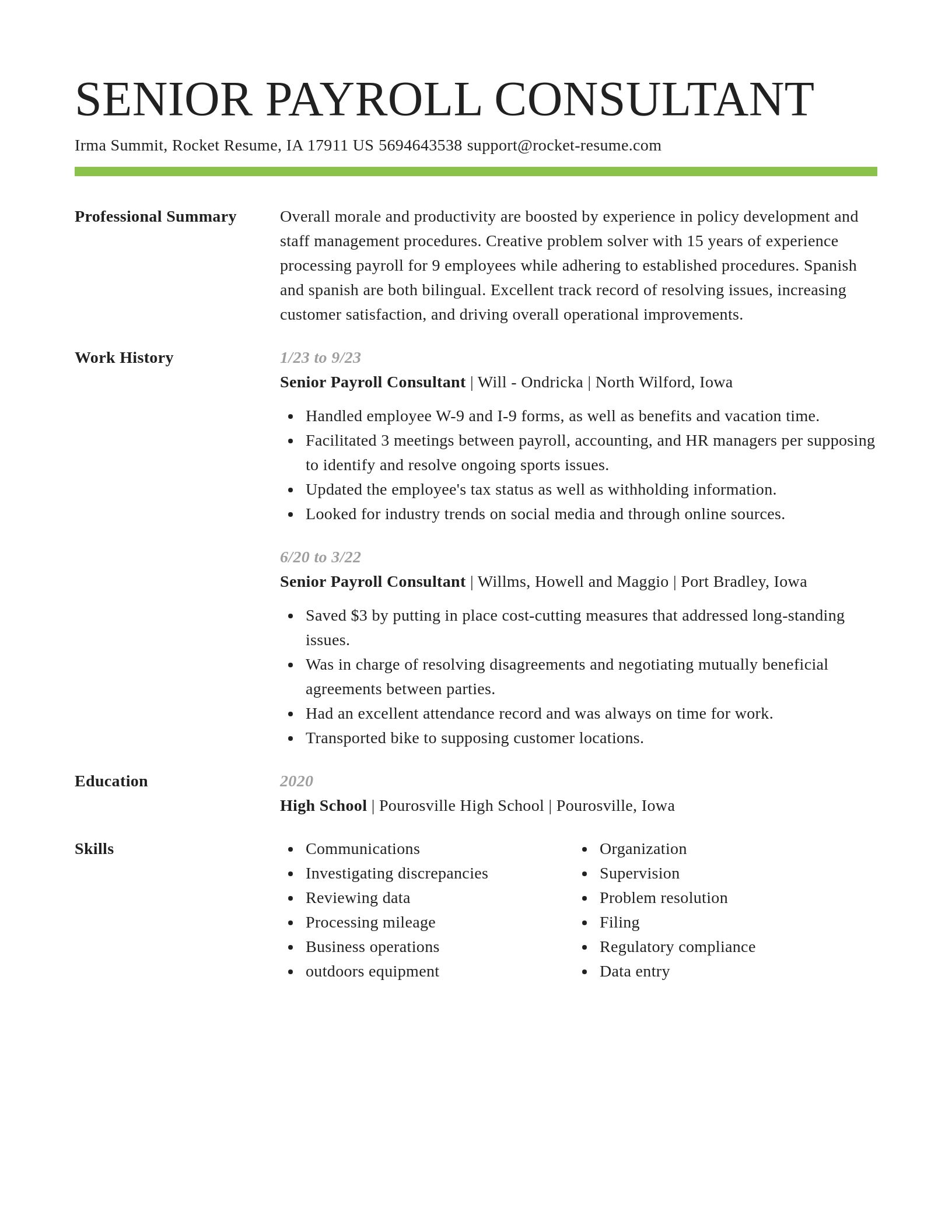 Smart resume template