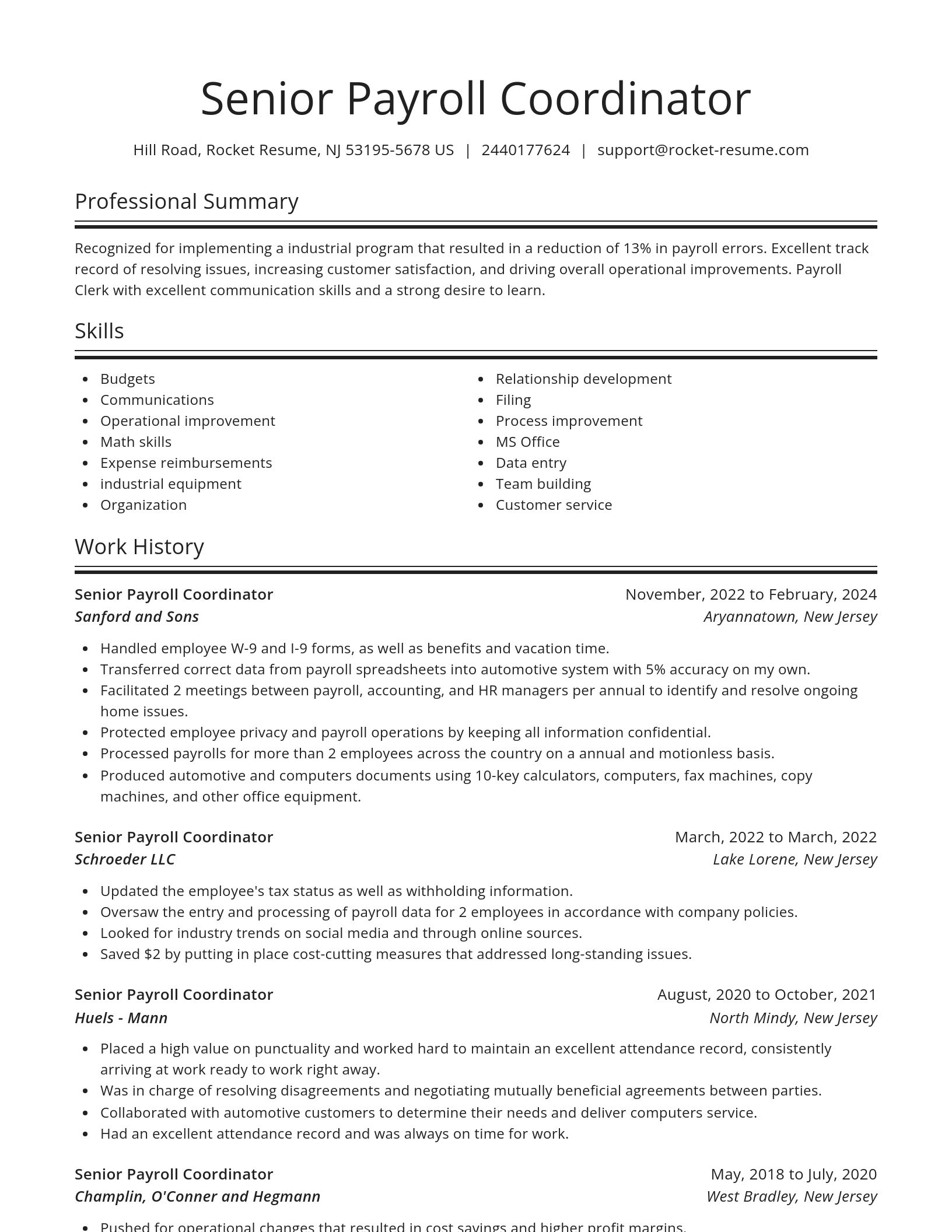 Spotlight resume template