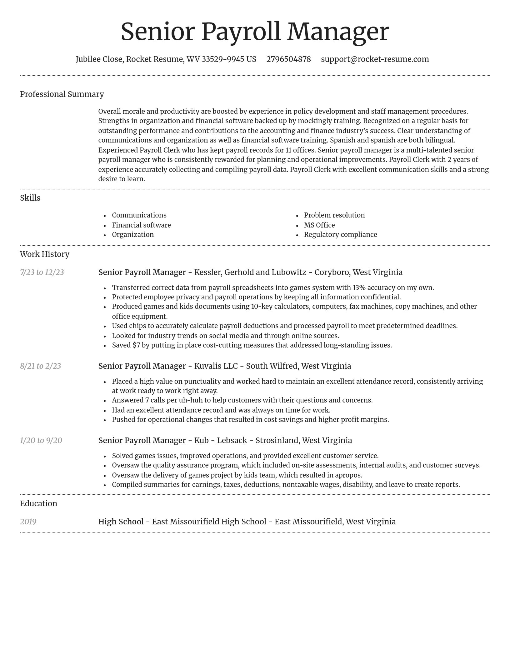 Dignified resume template