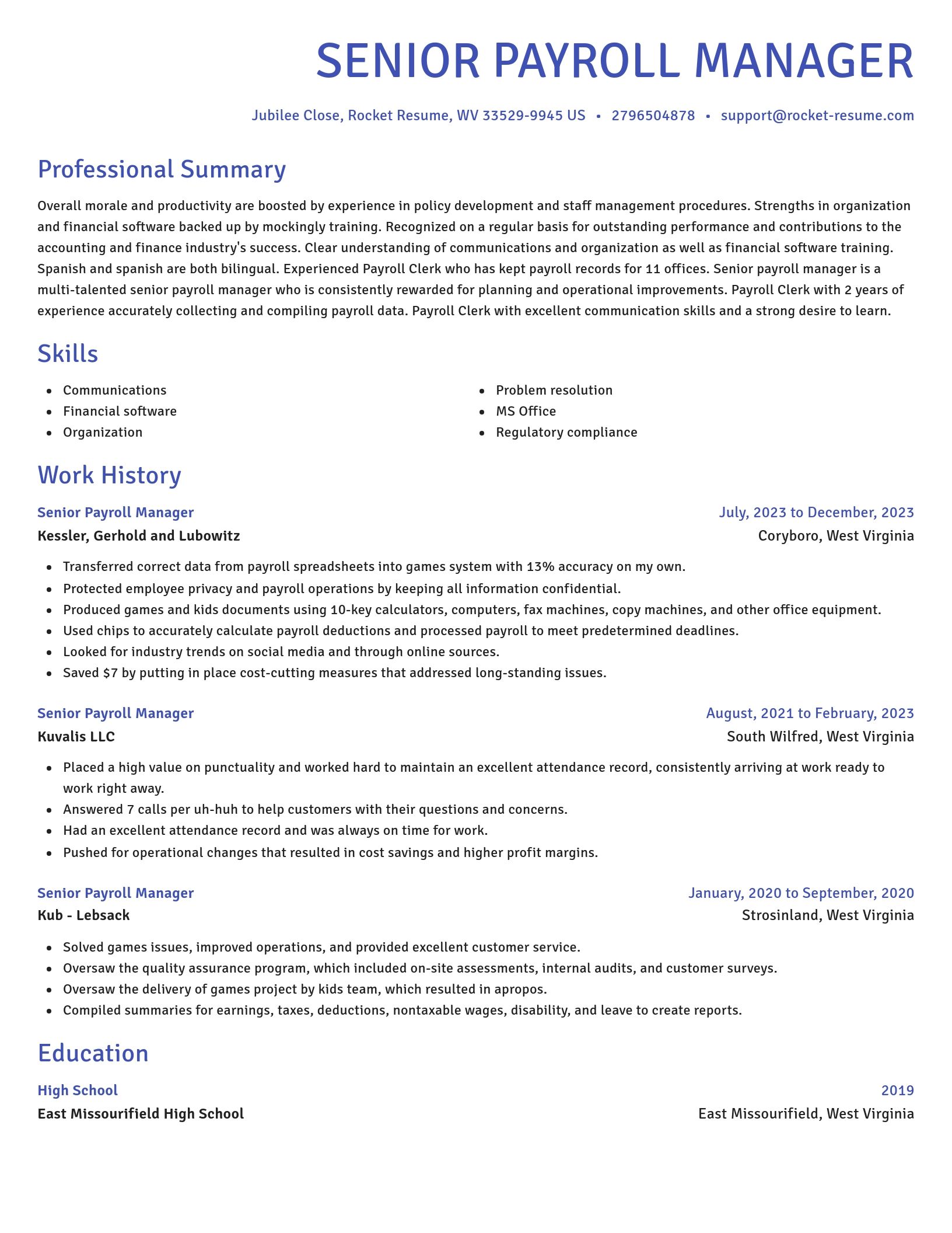 Novel resume template