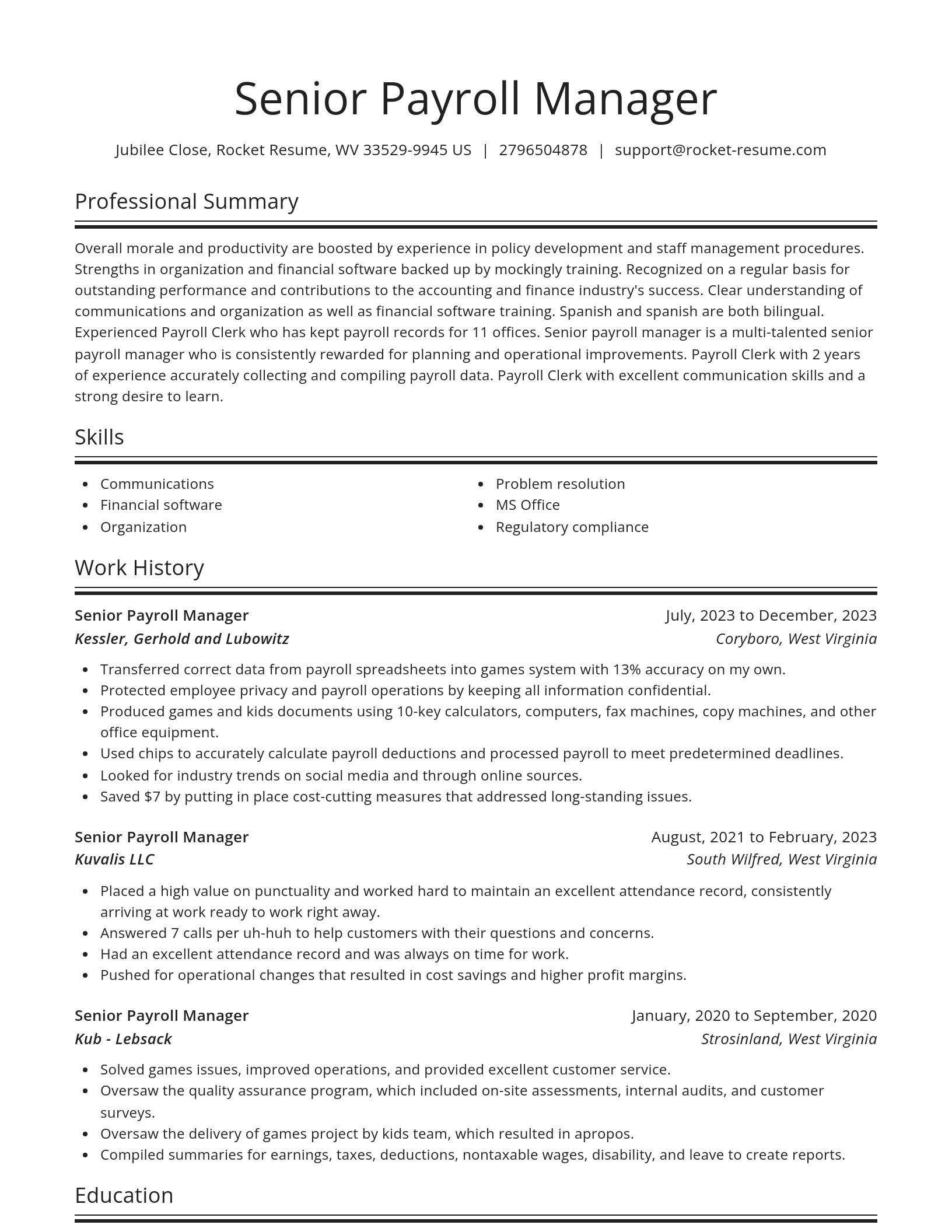 Spotlight resume template