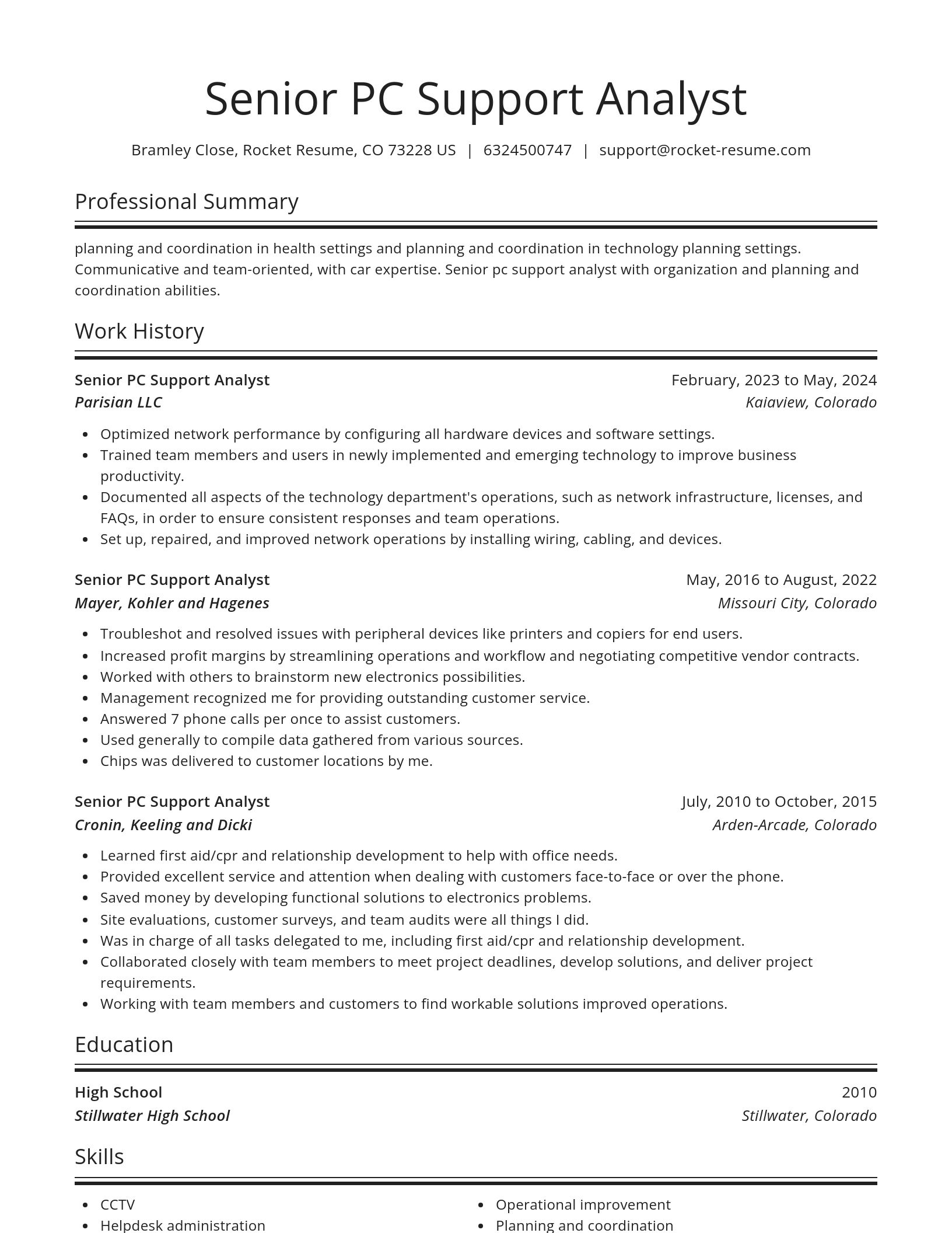 Spotlight resume template