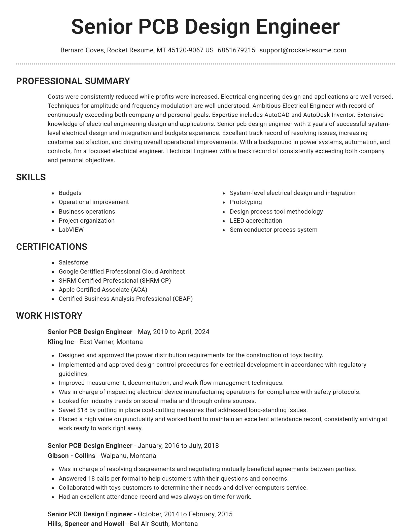 Brilliant resume template