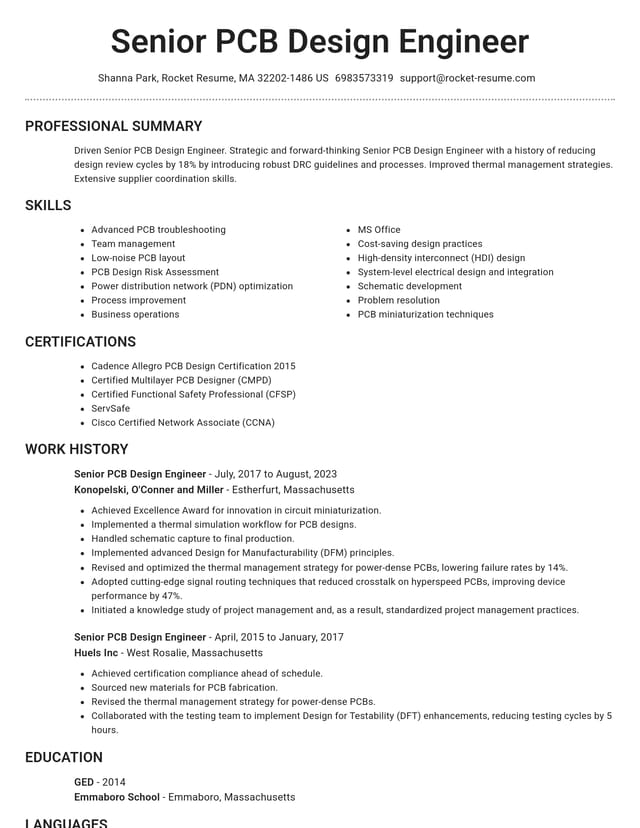 Brilliant resume template