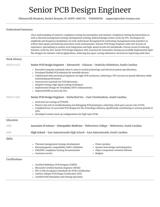 Dignified resume template