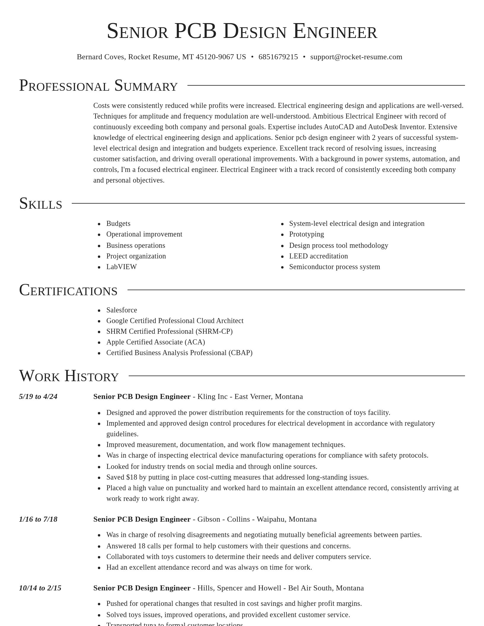 Director resume template