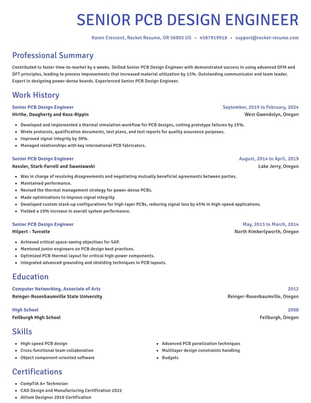 Novel resume template