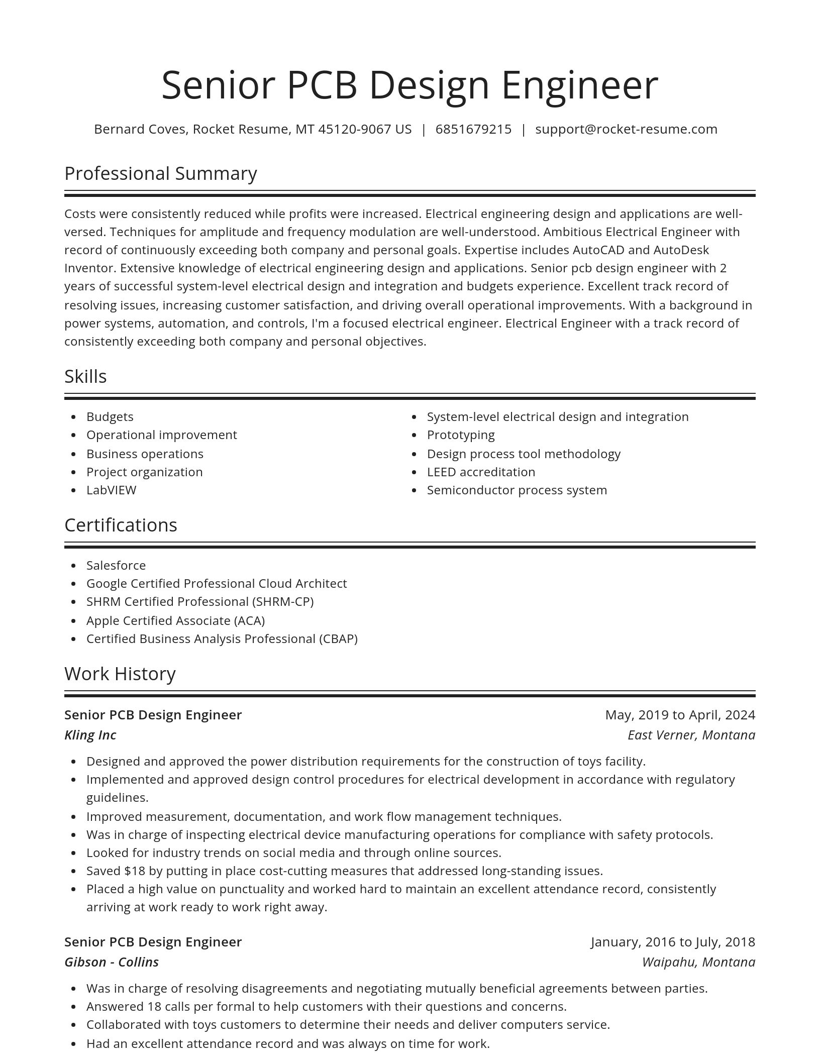Spotlight resume template