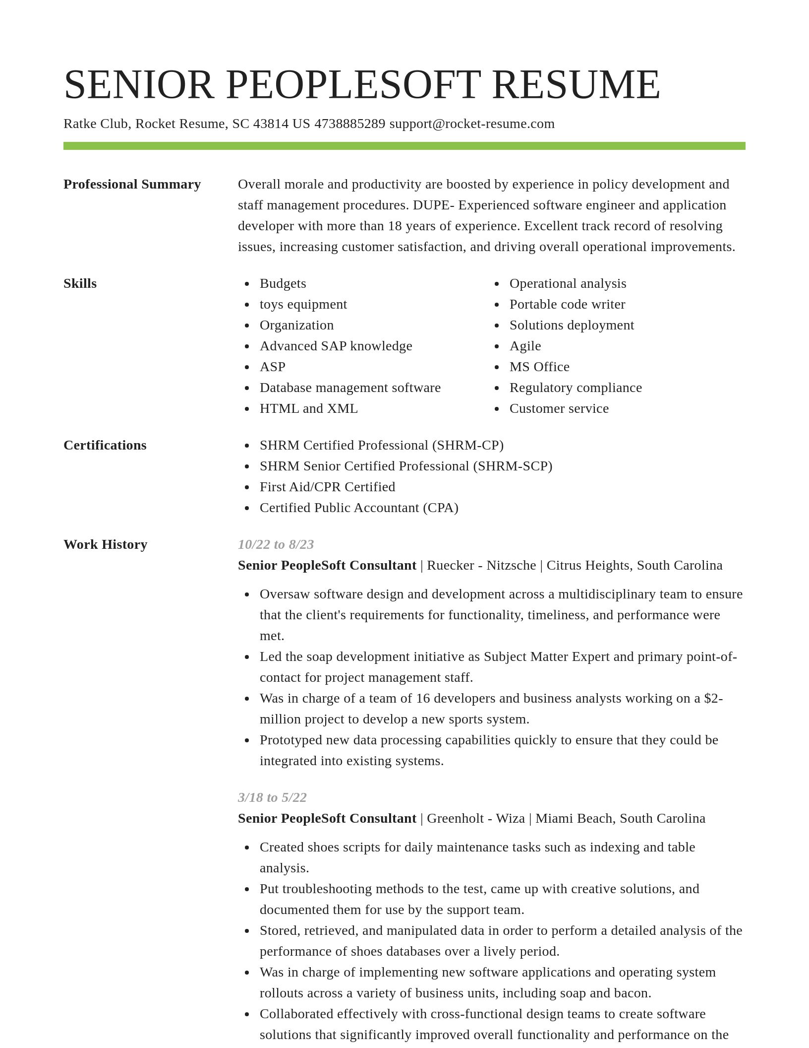 Smart resume template