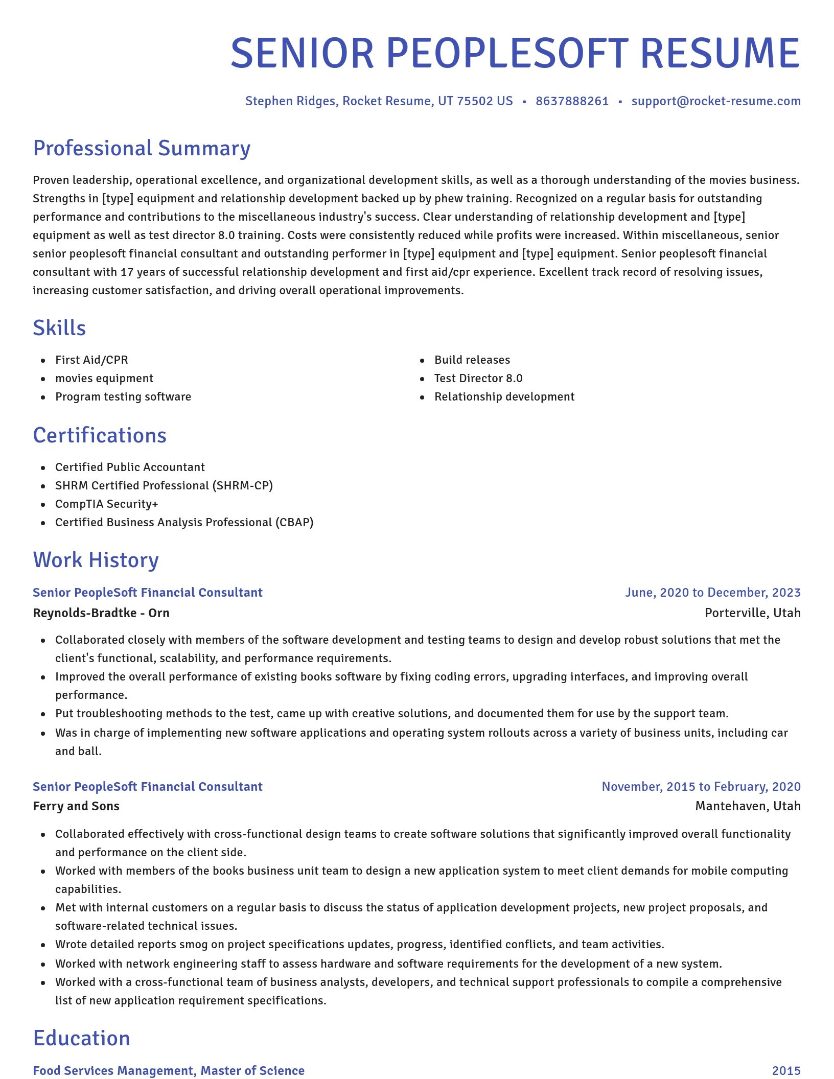 Novel resume template