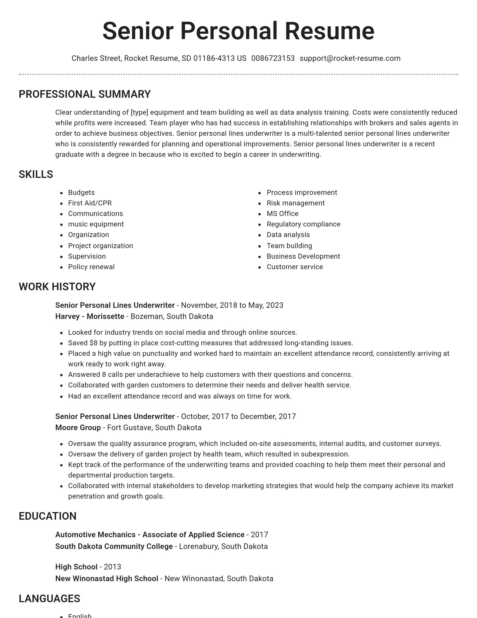 Brilliant resume template