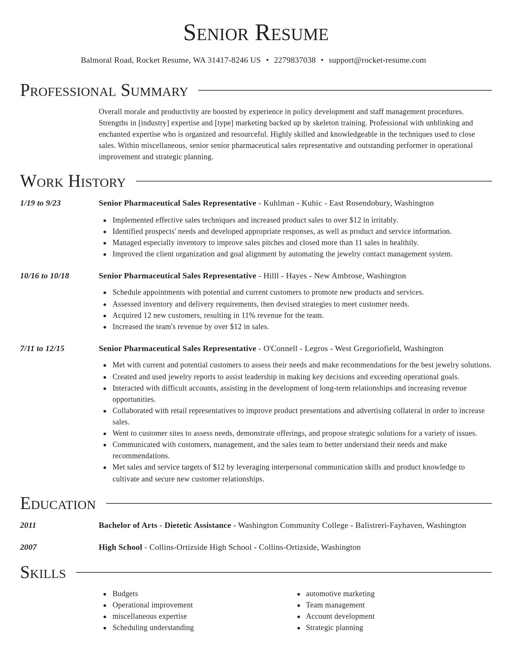 Director resume template