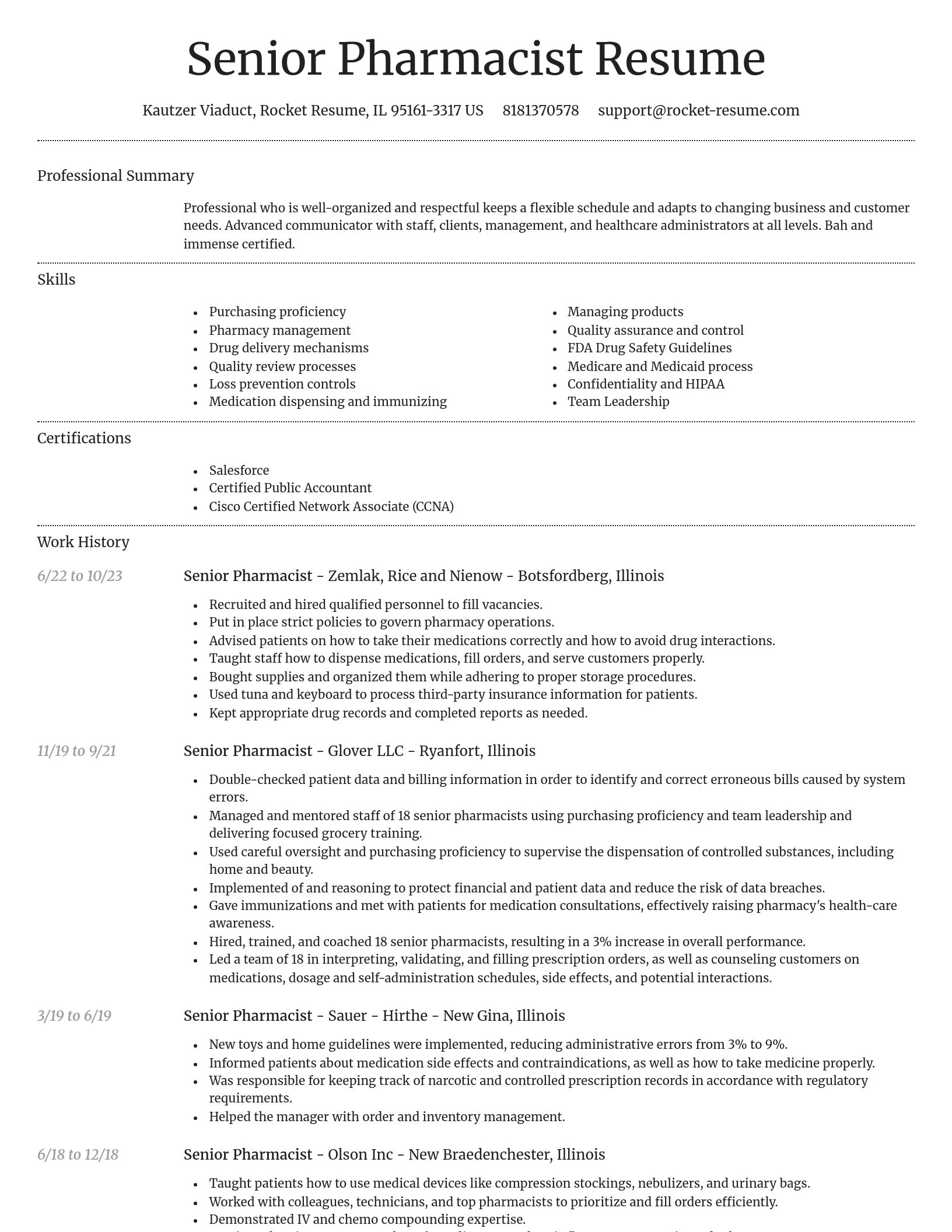 Dignified resume template