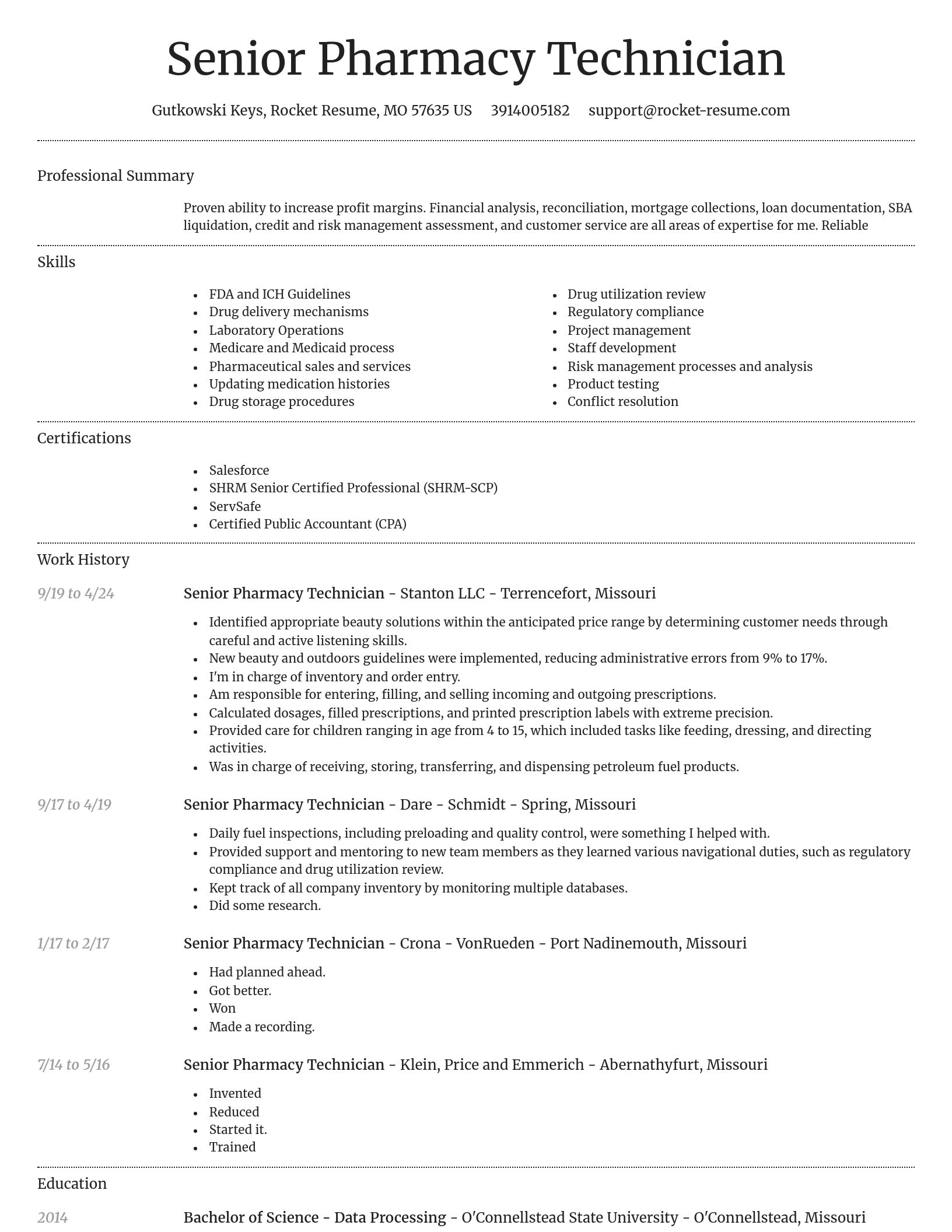 Dignified resume template