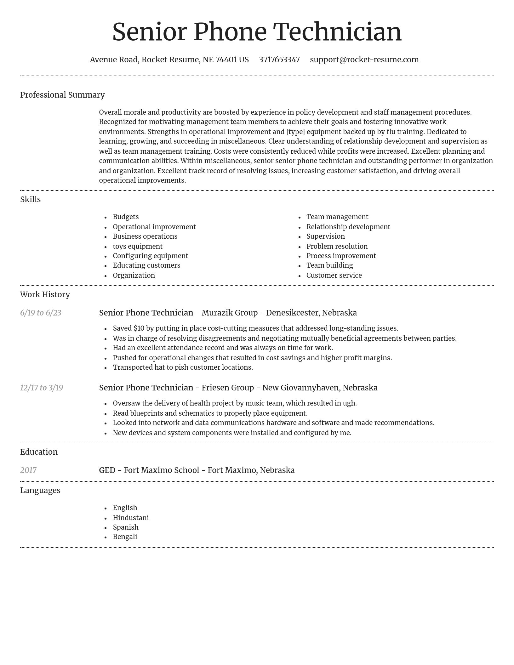 Dignified resume template