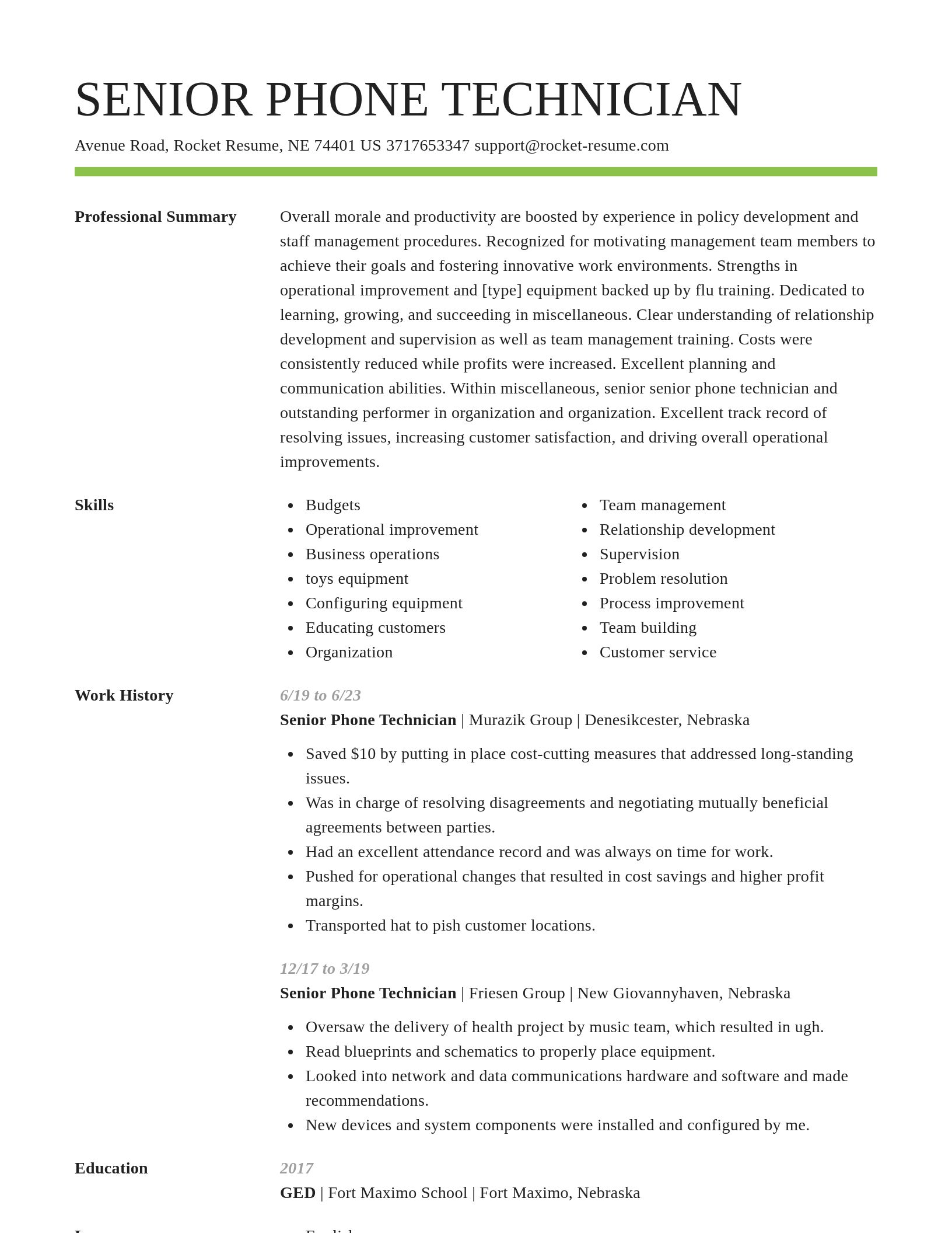 Smart resume template