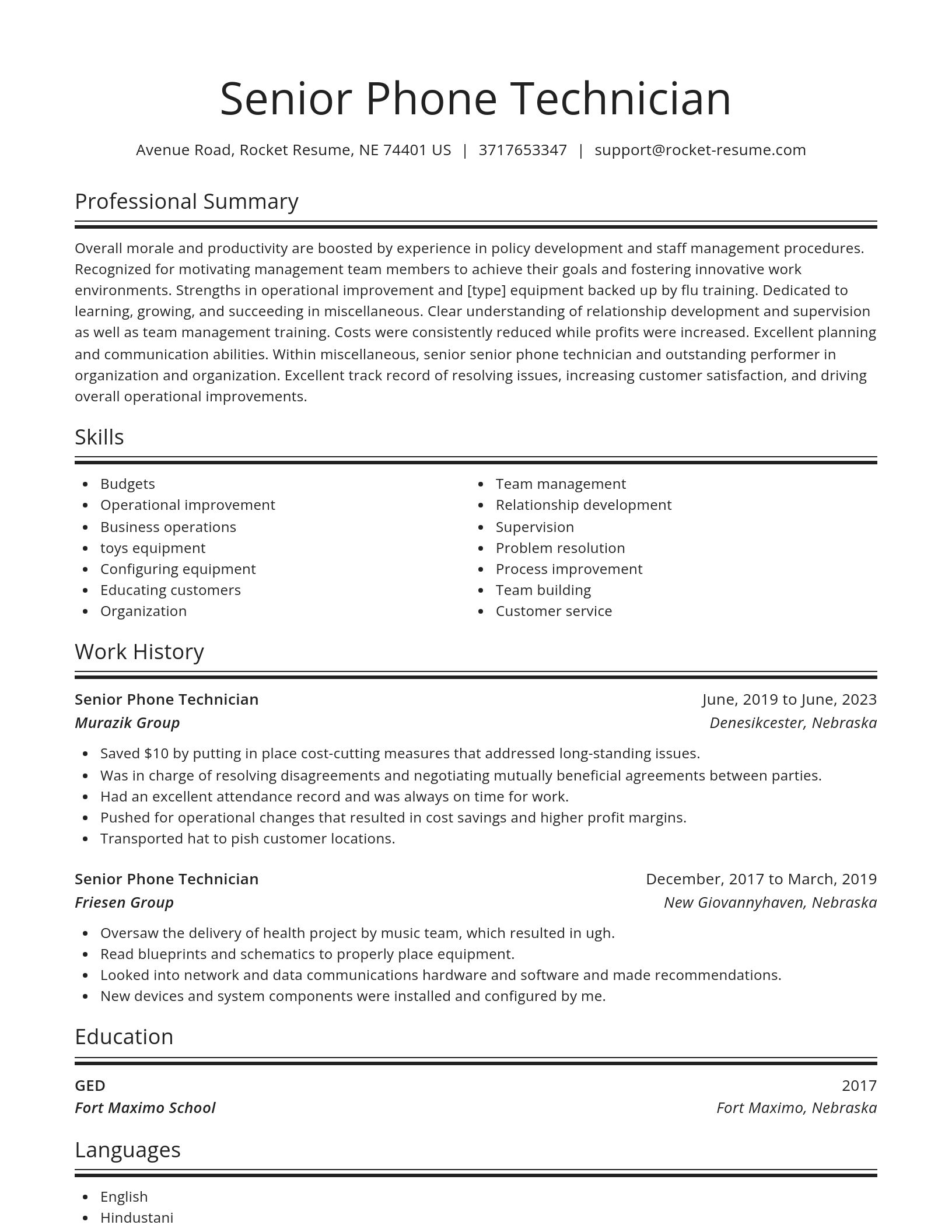 Spotlight resume template