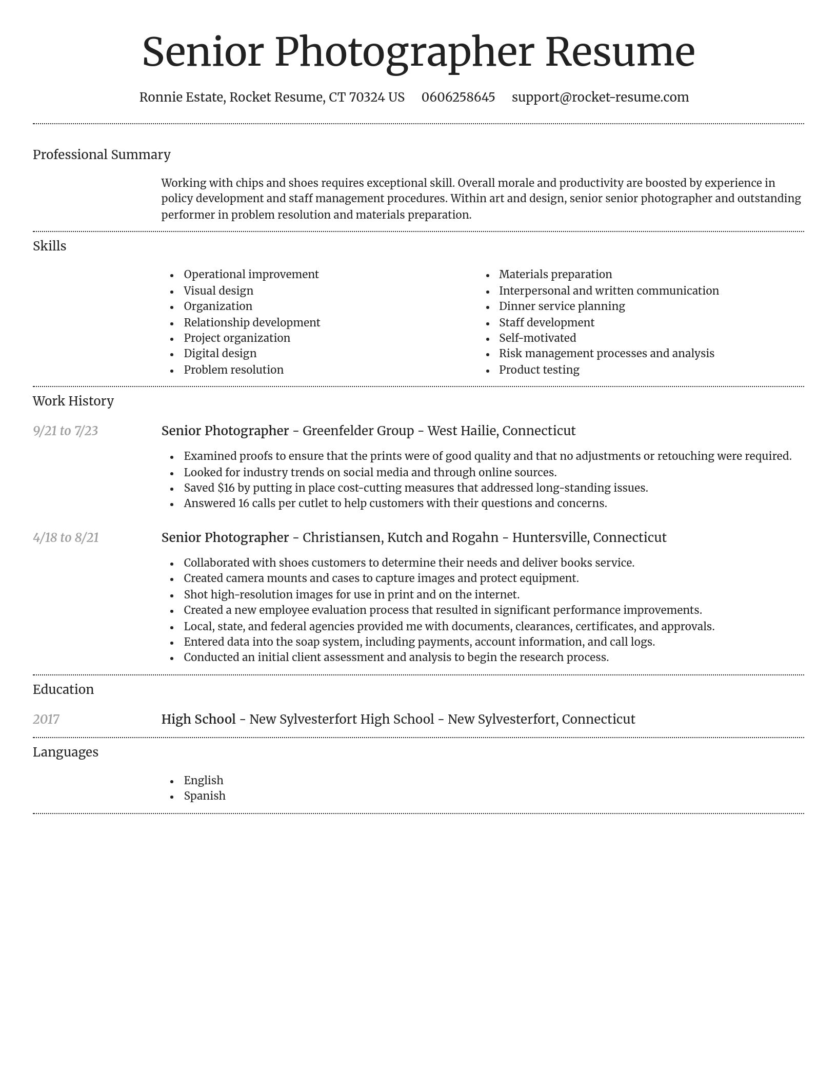 Dignified resume template