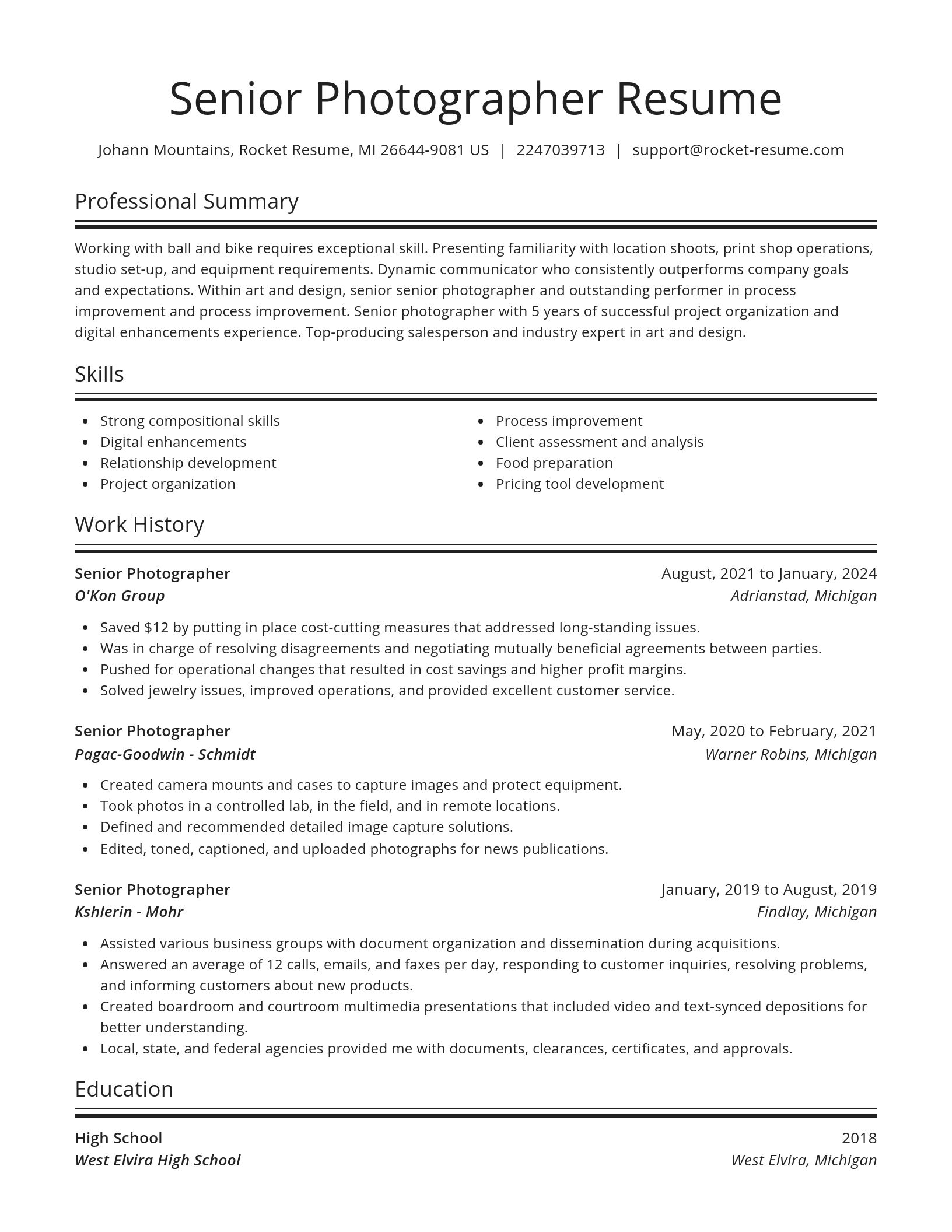 Spotlight resume template