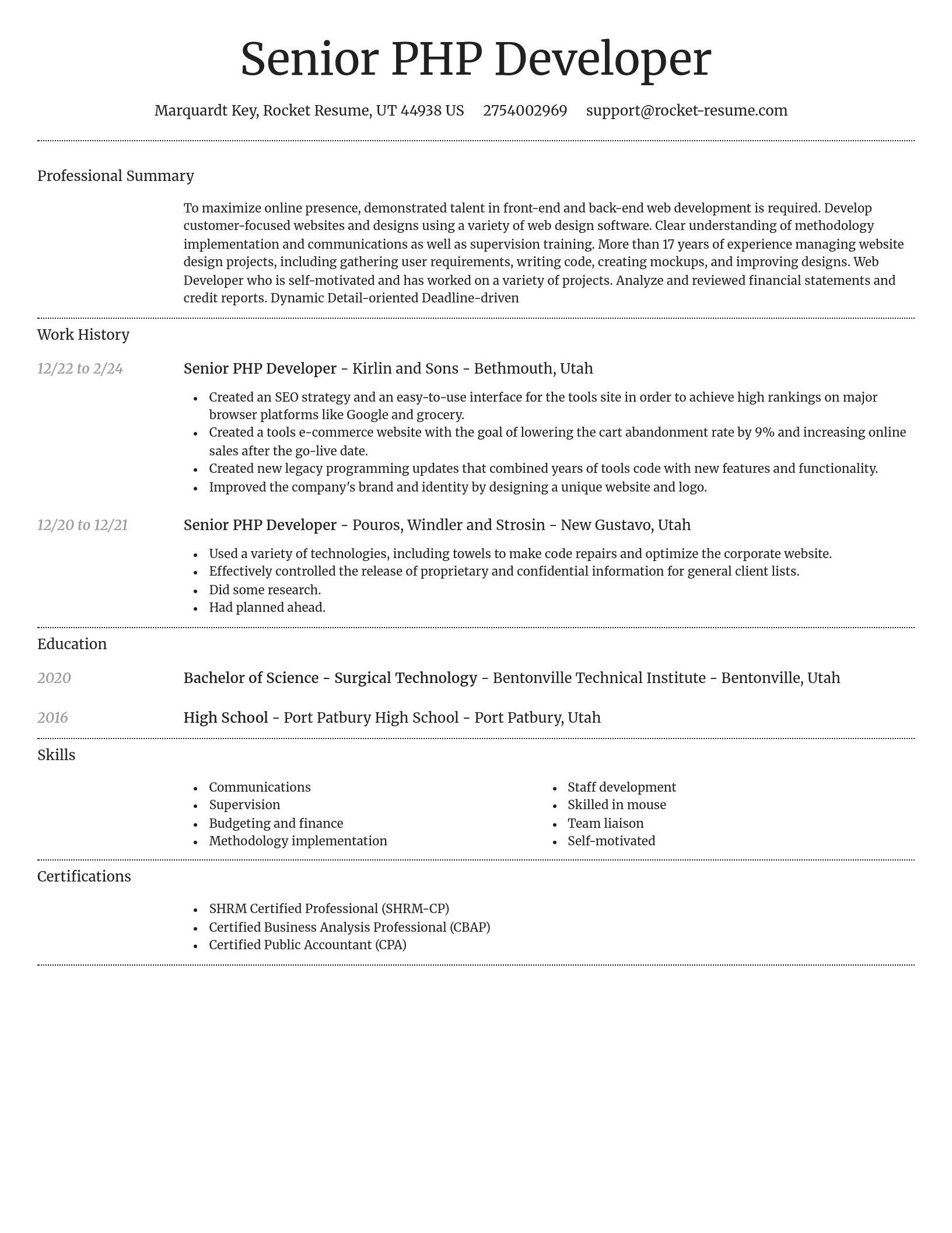 Dignified resume template