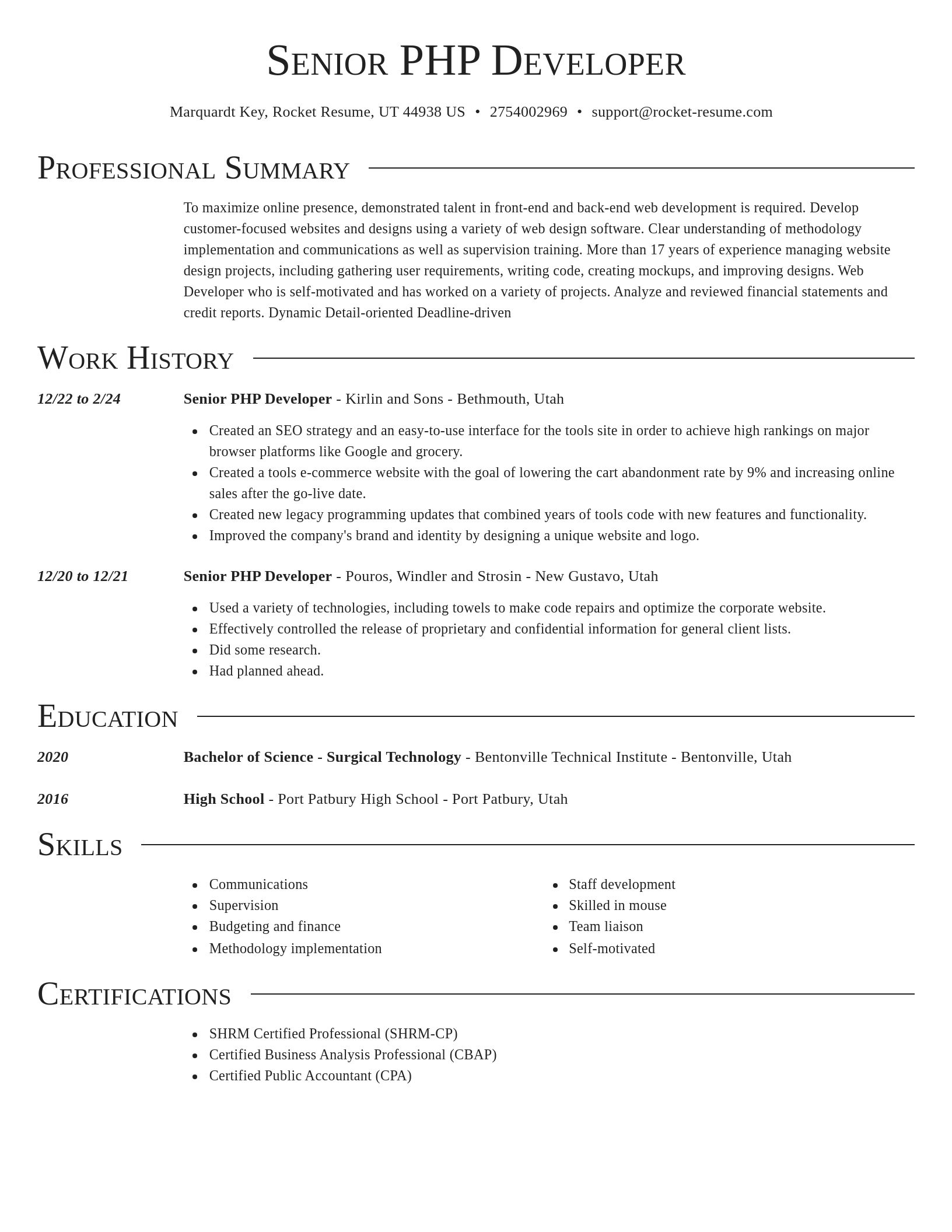 Director resume template