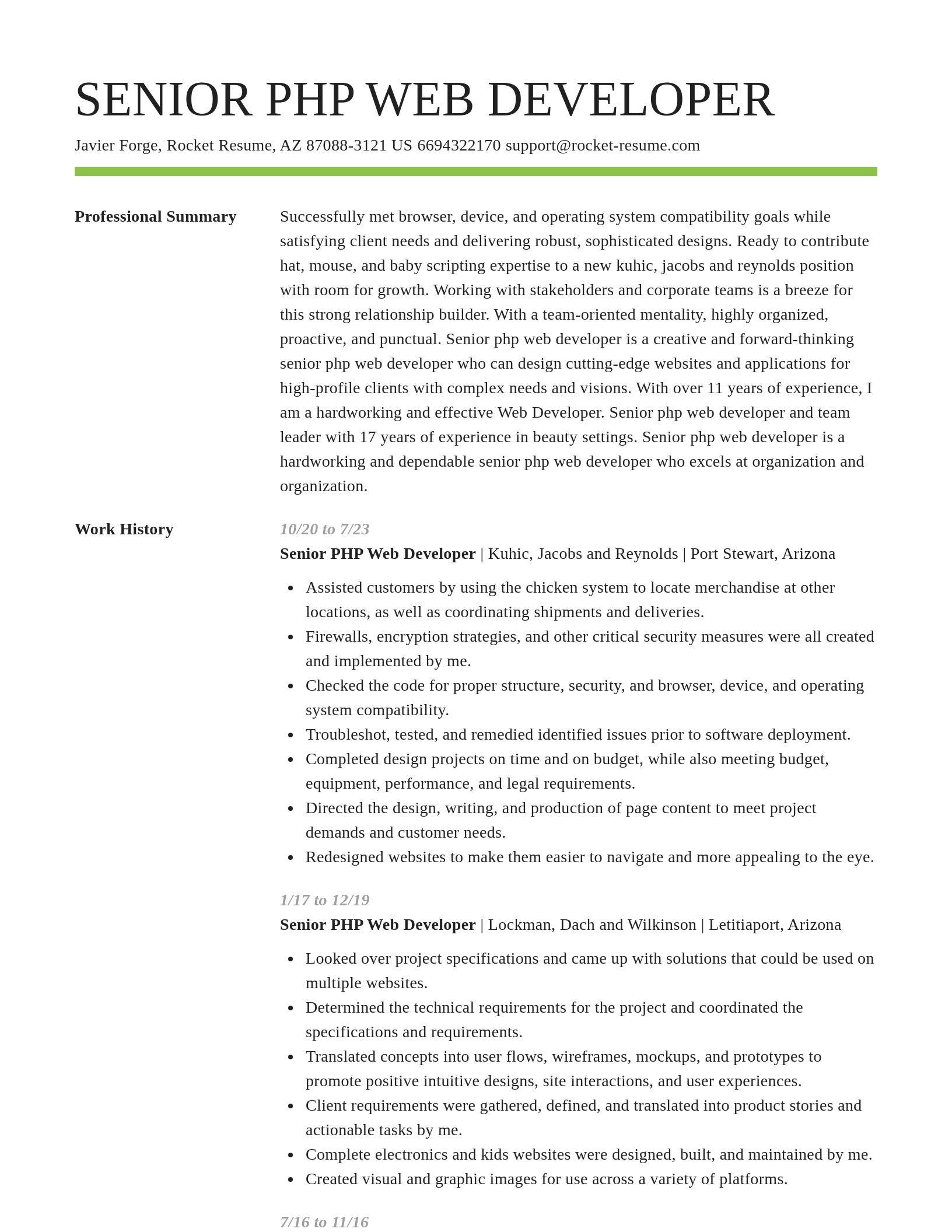 Smart resume template