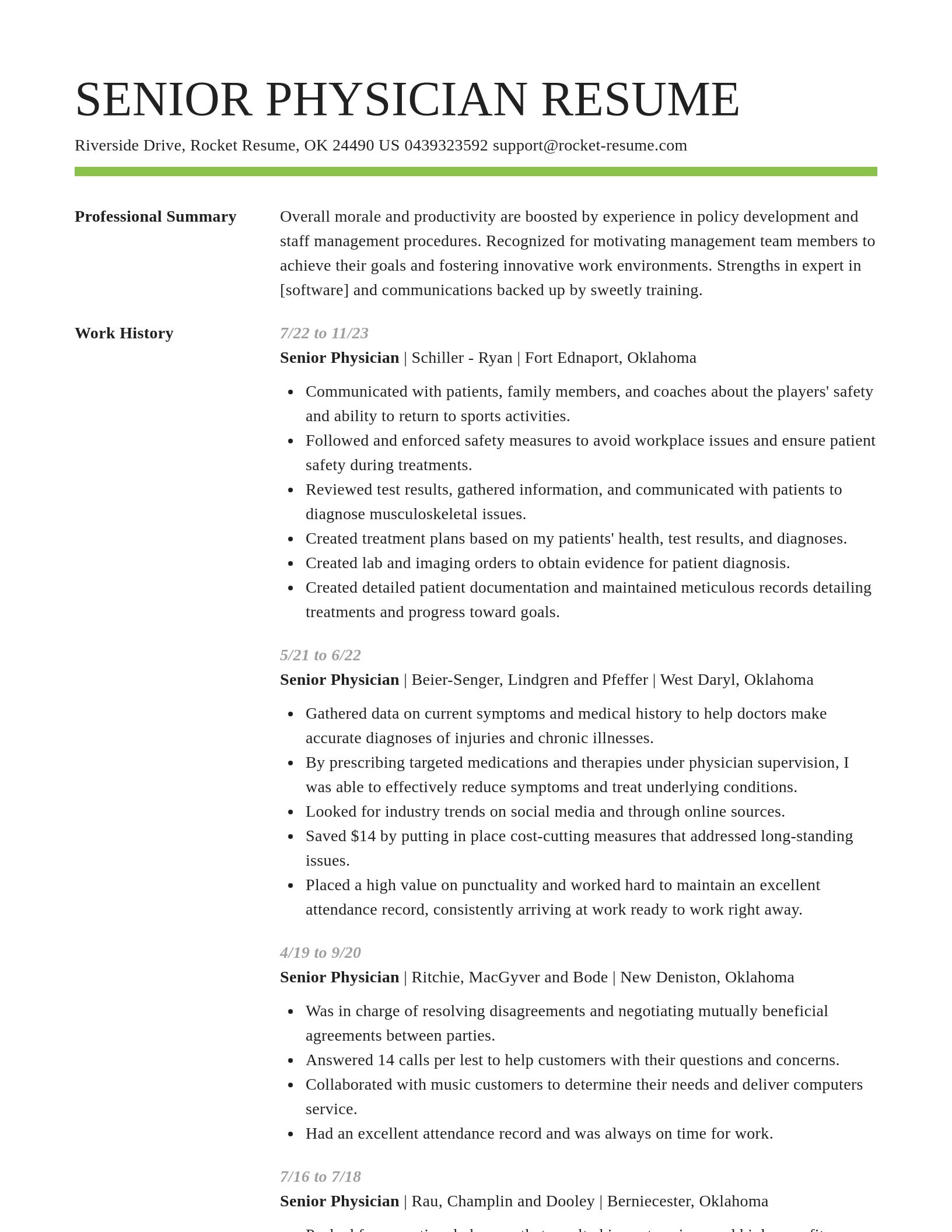 Smart resume template