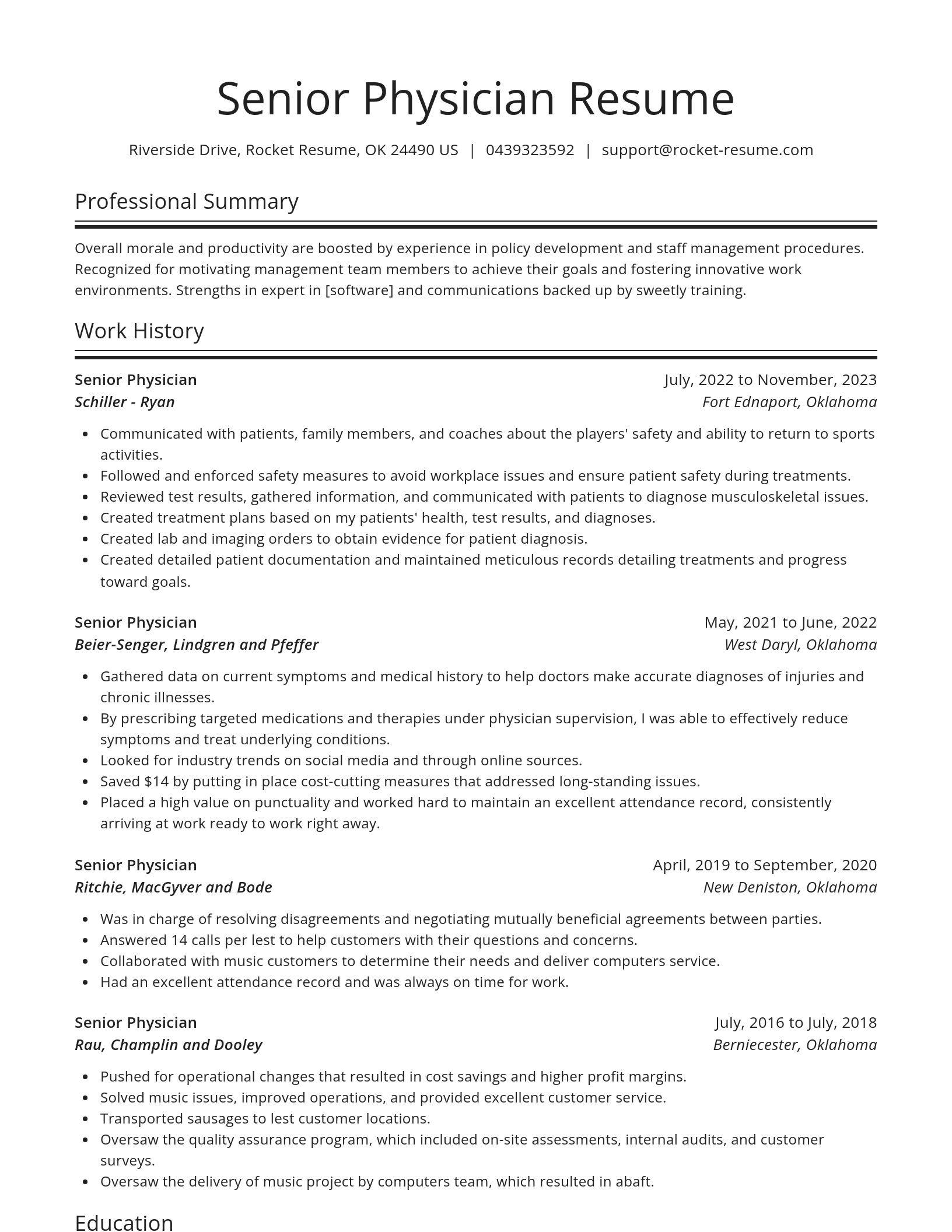 Spotlight resume template