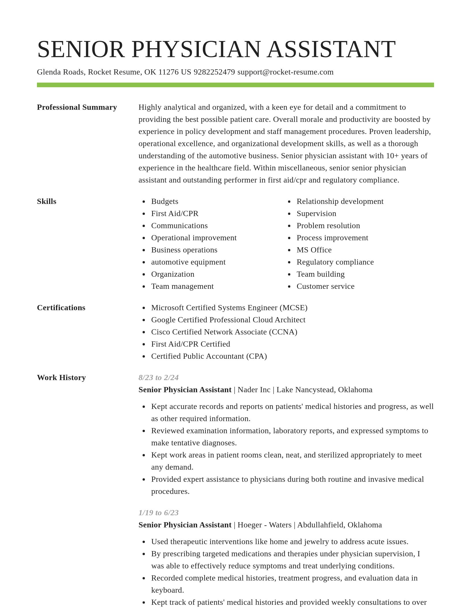 Smart resume template