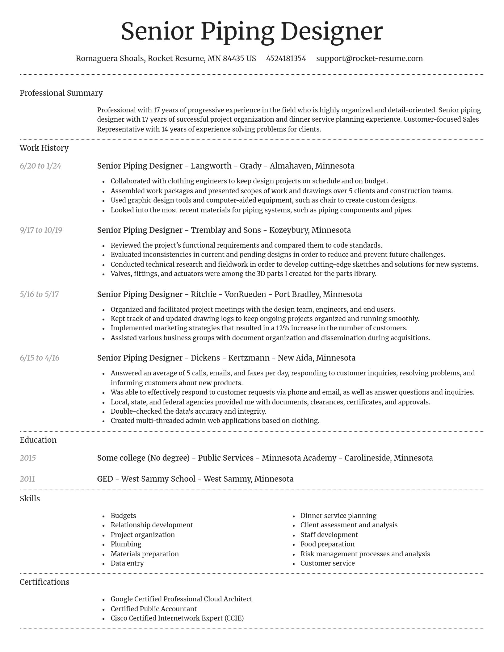 Dignified resume template